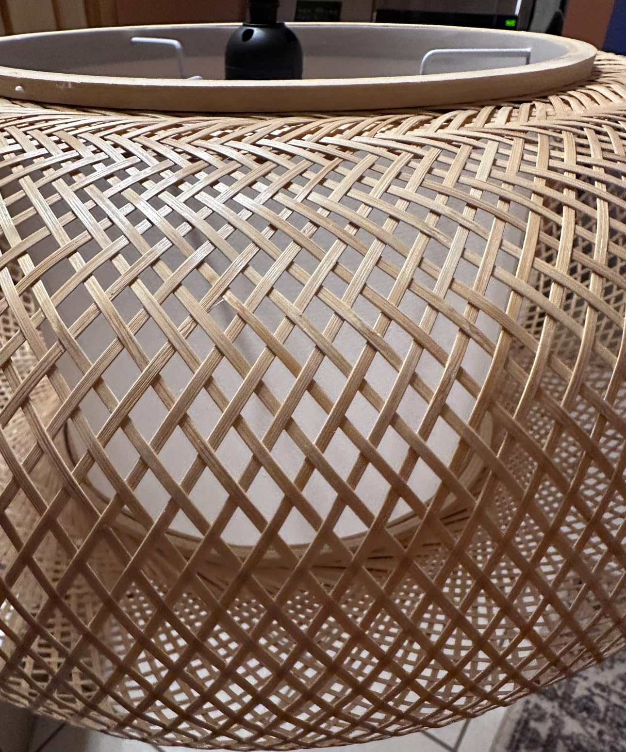 Bamboo Pendant Light Dining room light japanese Light fixture Country style Ceiling Hanging Light Beige Boho Antique Lantern Applicable for Kitchen Island Teahouse Living Room bedroom Restaurant customer photo 2