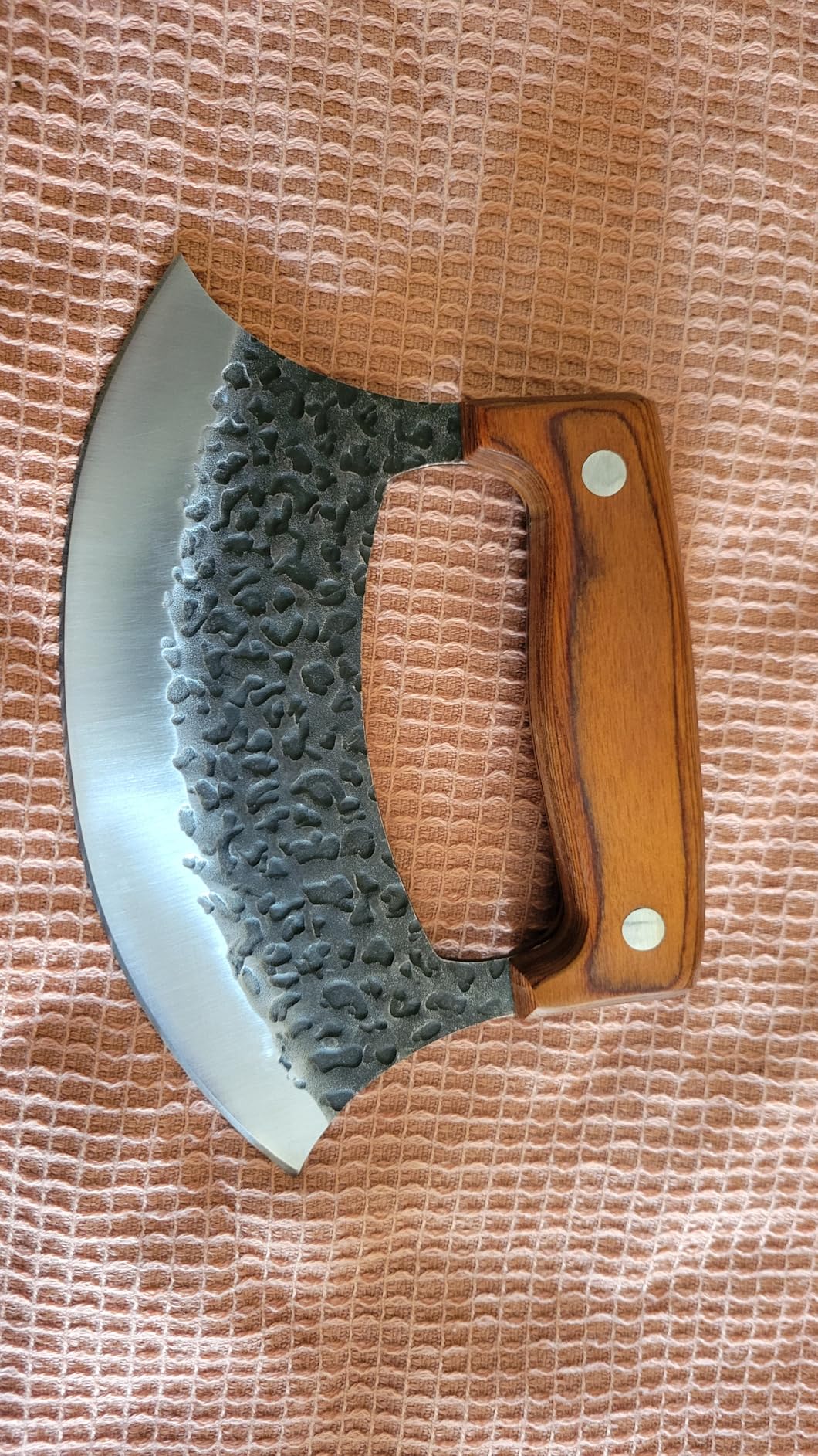 TIVOLI Hand-Forged Ulu Knife - Full Tang High Carbon Steel, Japanese-Inspired with Sheath & Gift Box, Mezzaluna Rocker Knife & Pizza Cutter for Kitchen, Camping&BBQ, Gifts for Men and Women customer photo 2