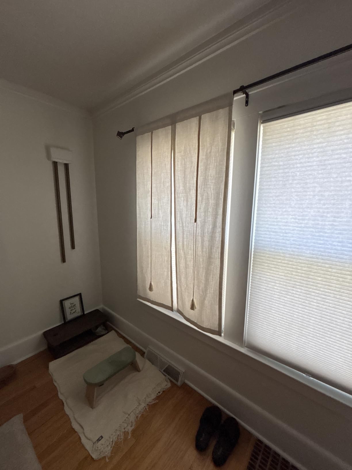 Japanese Linen Noren Door Curtain with Tie-Backs, Beige Doorway Curtain, Privacy Room Divider Door Tapestry (33.5x59''-85x150cm) customer photo 1