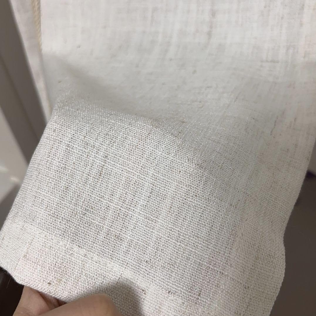 Japanese Linen Noren Door Curtain with Tie-Backs, Beige Doorway Curtain, Privacy Room Divider Door Tapestry (33.5x59''-85x150cm) customer photo 2