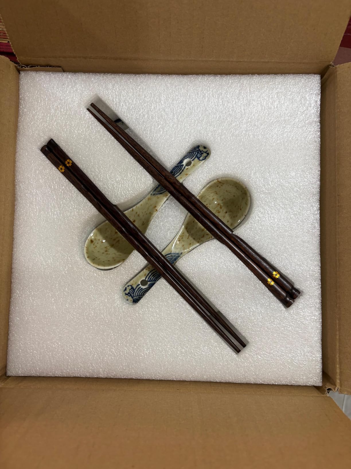 Ceramic Ramen Bowl Set of 2, 40oz Japanese Noodle Bowls with Spoons & Chopsticks Porcelain Large Soup Bowl for Pho, Udon, Retro Style Tableware Microwave & Dishwasher Safe, Fish customer photo 2