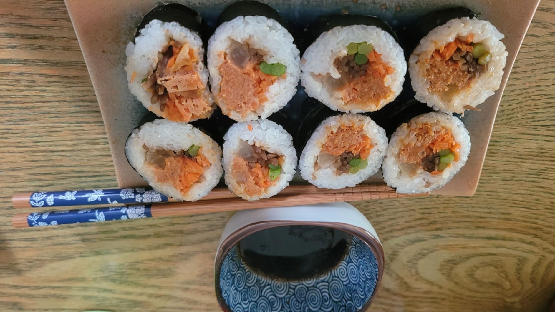 UNICASA Ceramic Sushi Plate Set 8 Piece, Japanese Style Sushi Serving Set for 2, Dishwasher & Microwave Safe, Include Sushi Plates, Sauce Dishes, Chopsticks & Holders, Light Brown customer photo 1