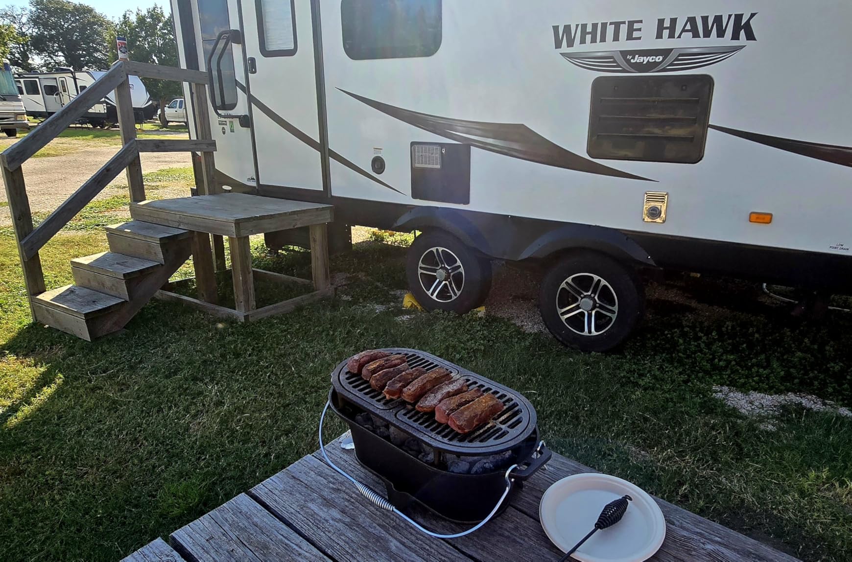 VIVOHOME Rectangle Cast Iron Charcoal Grill with Double-Sided Grate, Portable Outdoor BBQ Grill, Compact Tabletop Grill Stove (Note: The charcoal grid is made of stainless steel, not cast iron) customer photo 1