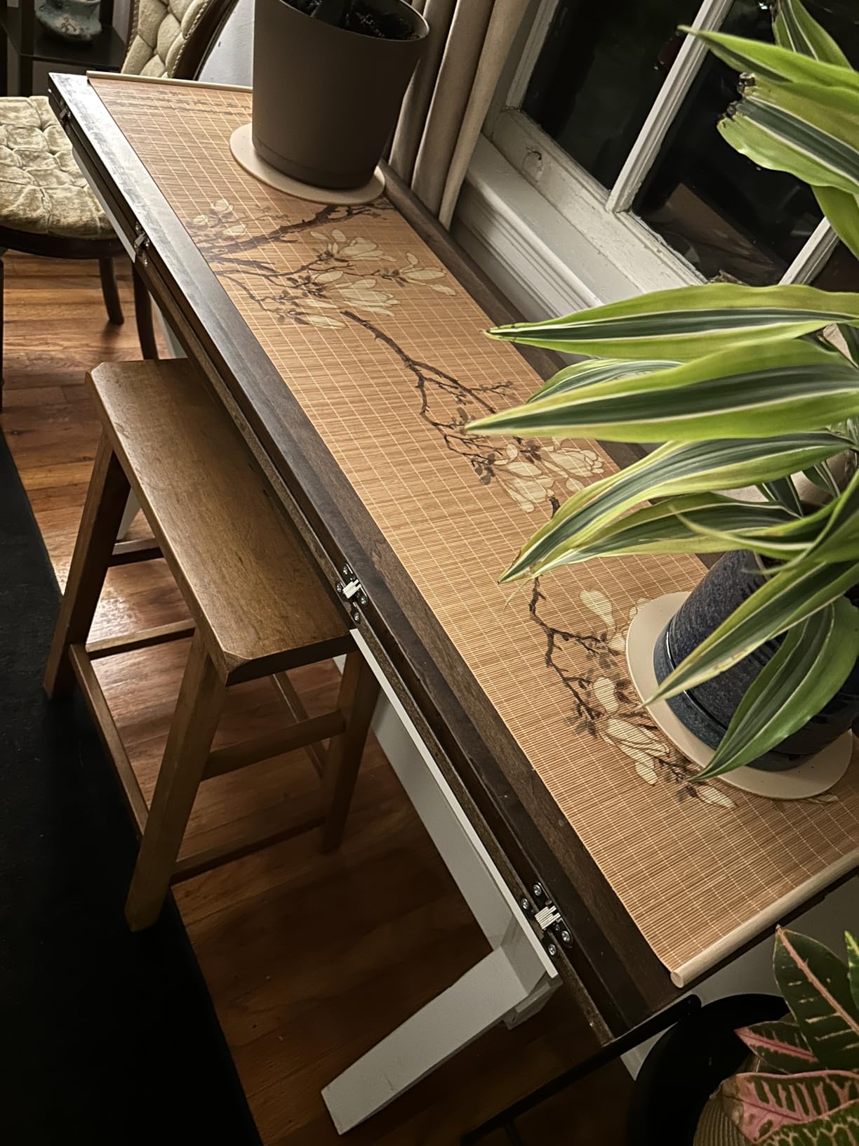 Asian Style Bamboo Table Runner, Ancient Chinese Paintings Zen Table Mat Placemat for Home Office Party Decor (Bamboo, 12x48 Inch) customer photo 1