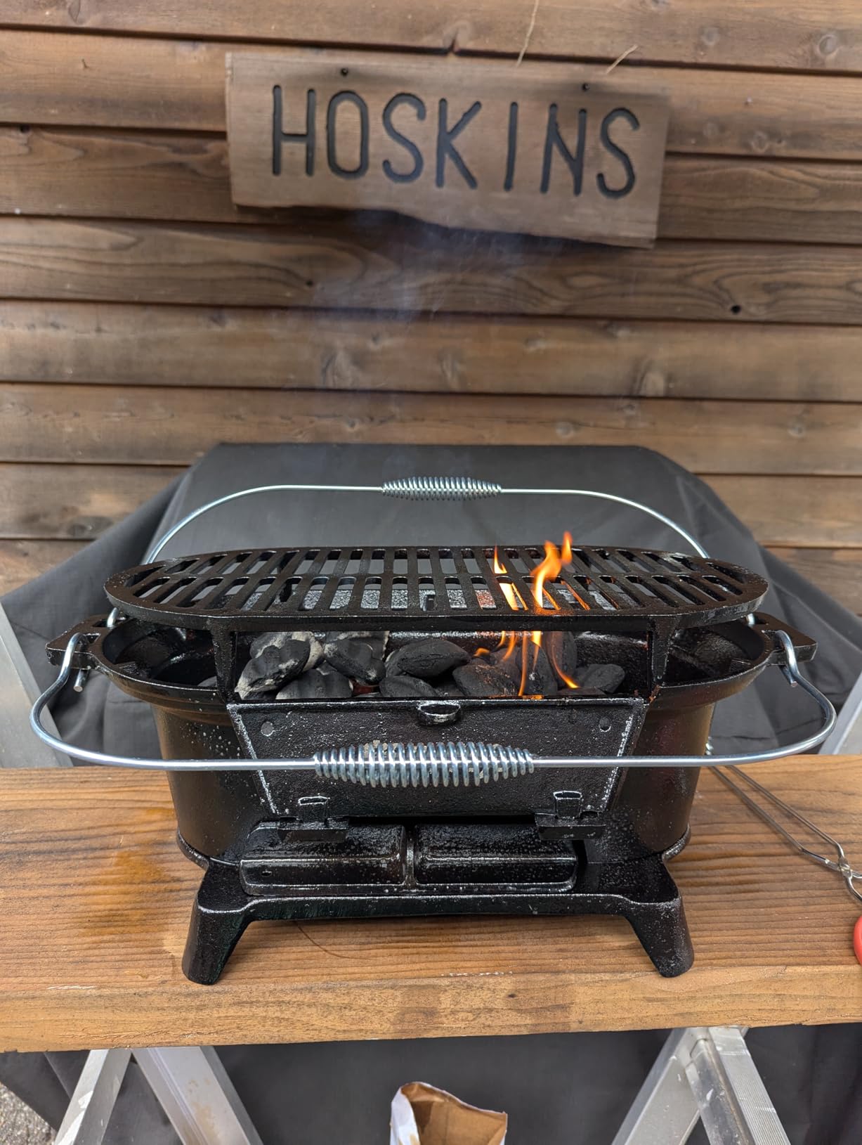 Cast Iron Hibachi Grill - Portable Charcoal BBQ for Outdoor Cooking, Durable Tabletop Skillet, Compact Camping Charcoal Cooker for Tailgating, Picnics & Hunting (Oval) customer photo 1