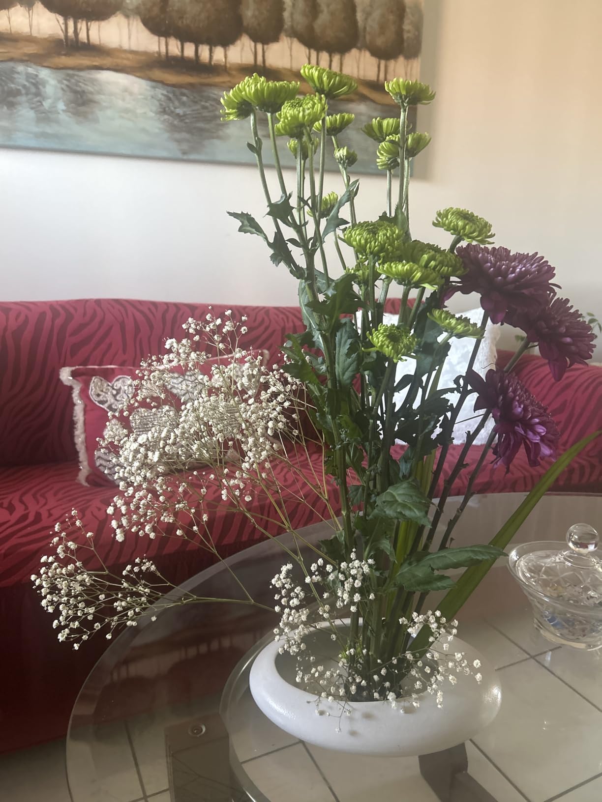 Ikebana Bowl Kit - Ikebana Vase (Japanese Flower Bowl Vase) with 1.8'' Floral Frog, Ikebana Set for Japanese Flower Arrangement (White, 1.8'' Floral Frog Included) customer photo 1