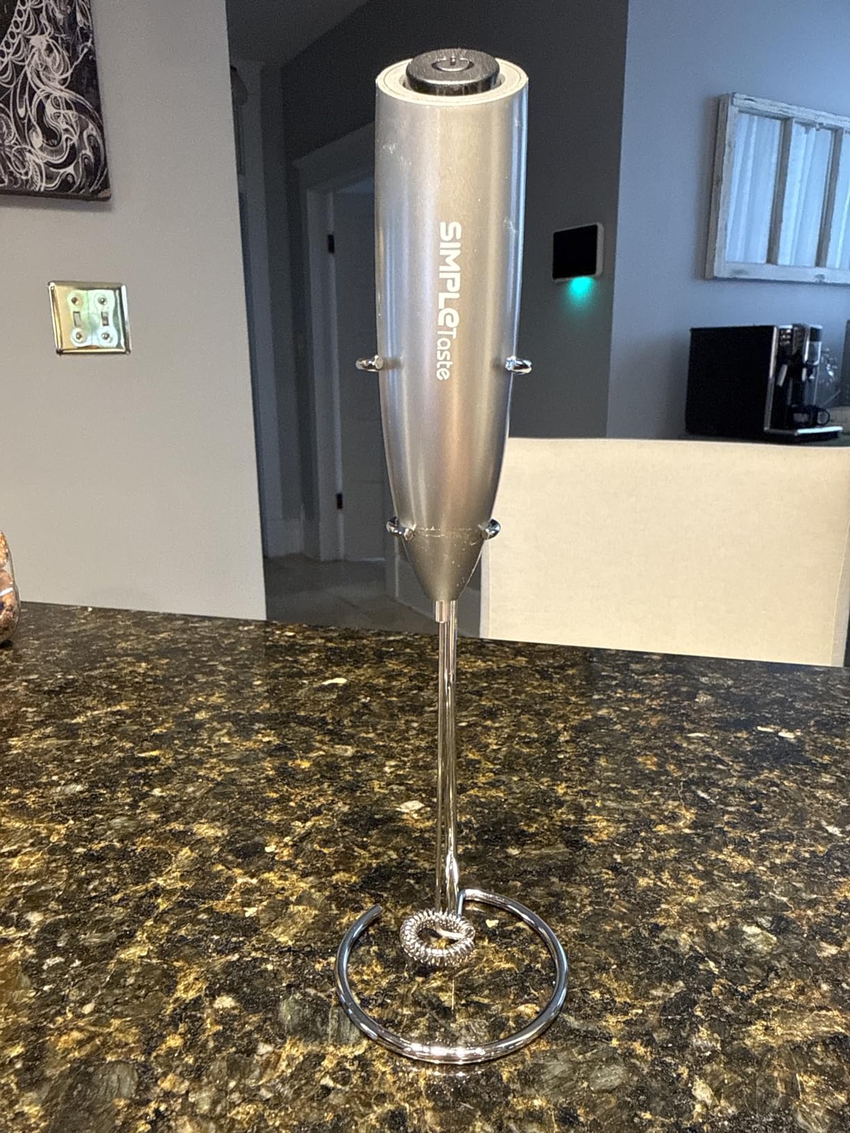 SIMPLETASTE Milk Frother Handheld Electric Foam Maker, Drink Mixer with Stainless Steel Whisk for Cappuccino, Bulletproof Coffee, Latte, Black, without Stand, USB-C Rechargeable customer photo 1