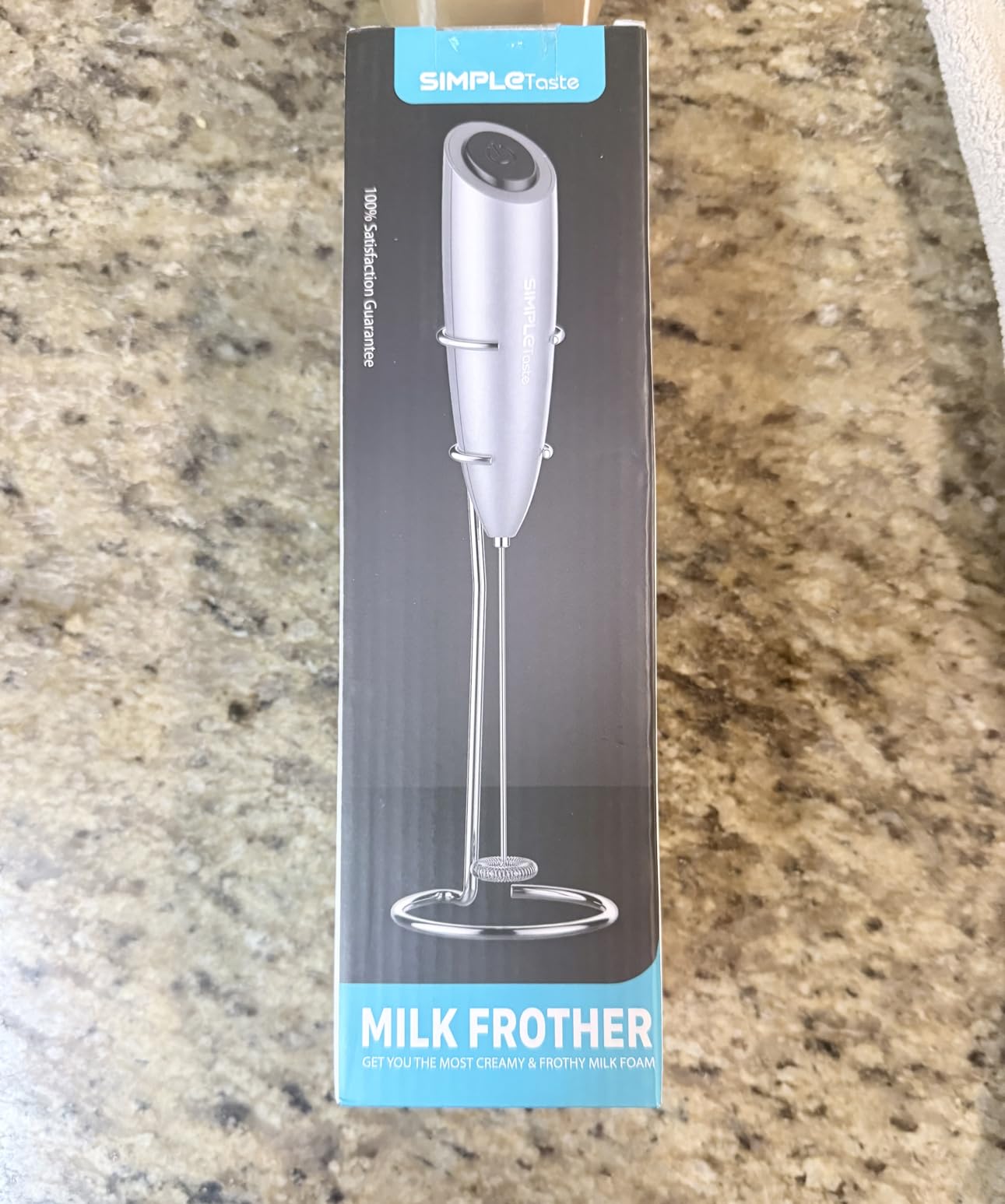 SIMPLETASTE Milk Frother Handheld Electric Foam Maker, Drink Mixer with Stainless Steel Whisk for Cappuccino, Bulletproof Coffee, Latte, Black, without Stand, USB-C Rechargeable customer photo 2