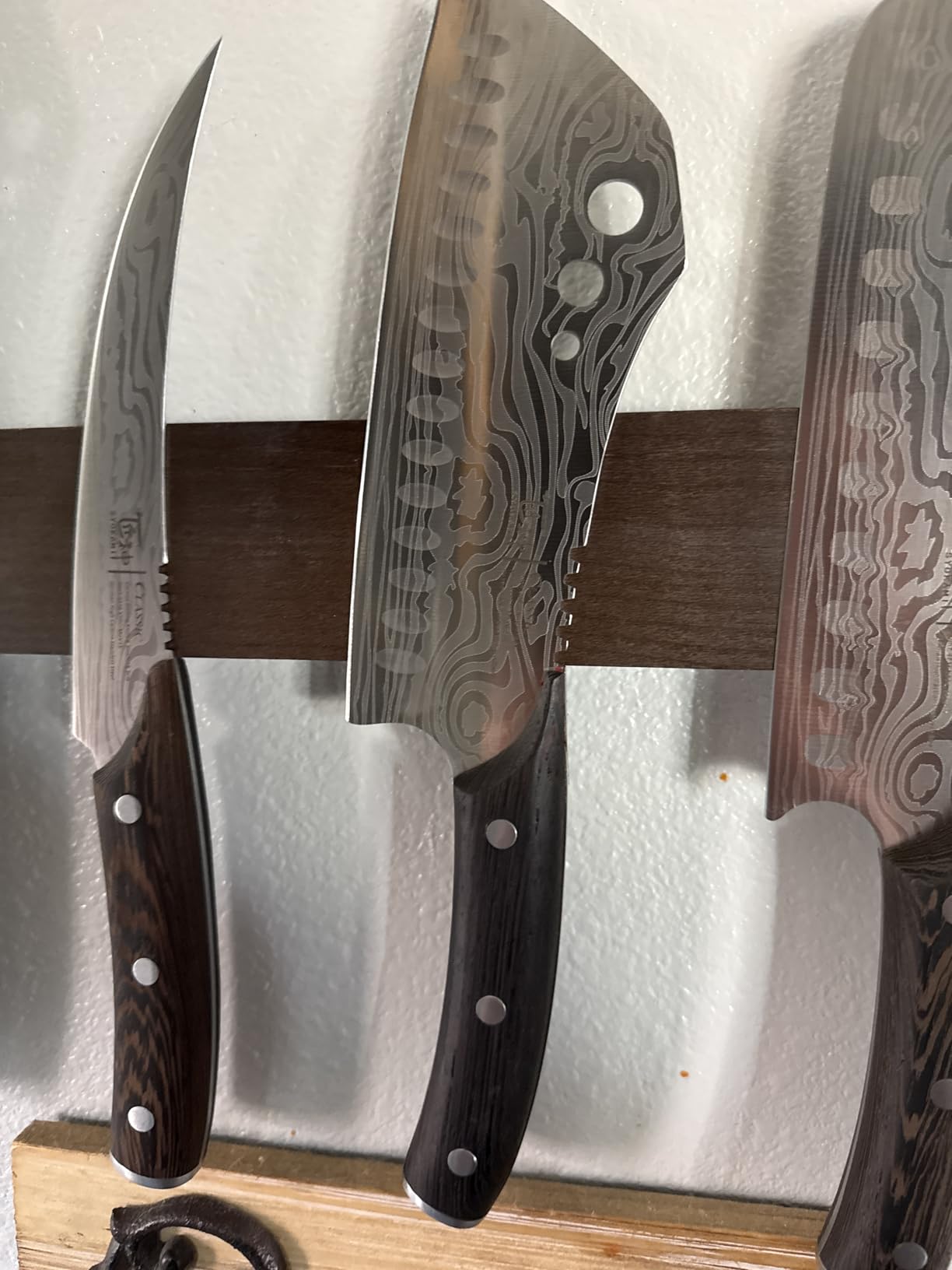 SYOKAMI Japanese Kitchen Knife, 8.2 Inch Chef Knife, Carbon Steel Kiritsuke, Razor Sharp Santoku for Precision Cutting, Damascus Pattern, Full Tang Wood Handle,Thanksgiving Christmas Cooking Gifts customer photo 2