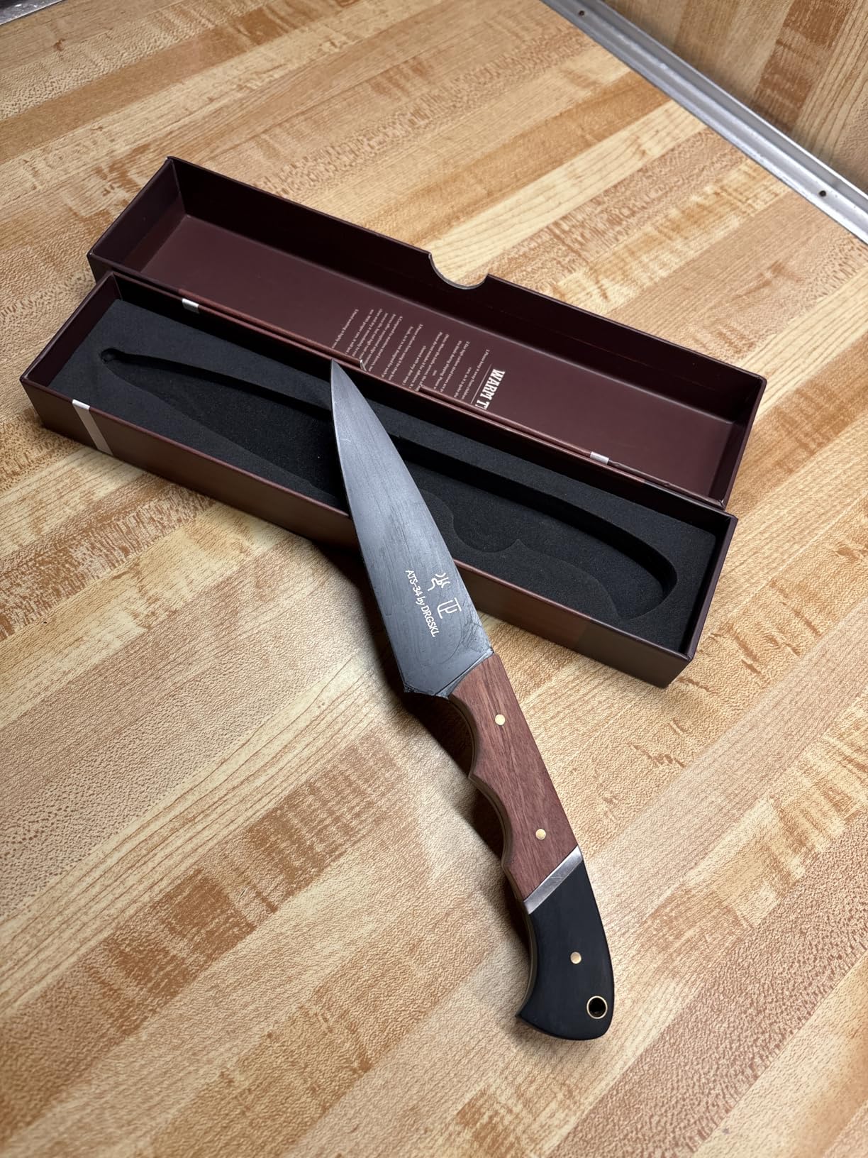 DRGSKL Santoku Knife 7 Inch - Japanese Chef Knife for Fish, Bunka Knife for Meat, Kiritsuke Knife for Vegetables, Black Slicing Knives with Full Tang Handle customer photo 1