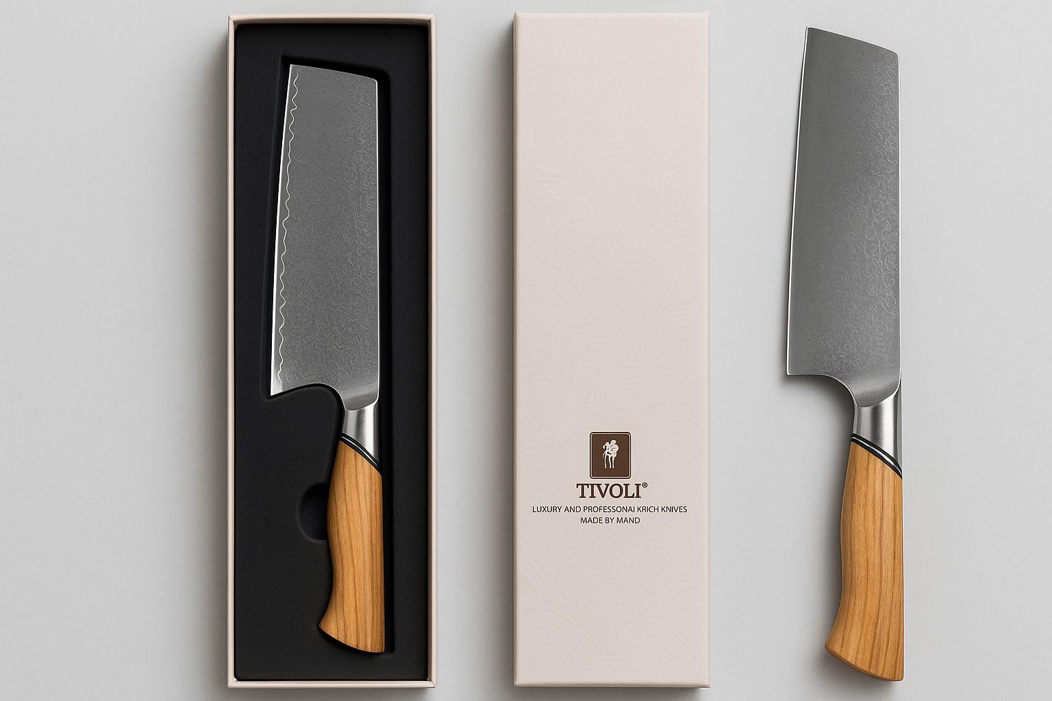 TIVOLI Damascus Nakiri Knife 6.5 Inch - Japanese VG-10 Multipurpose Kitchen Knife for Vegetables and Meat with Ergonomic Olive Wood Handle, Gift for Mom & Dad customer photo 1