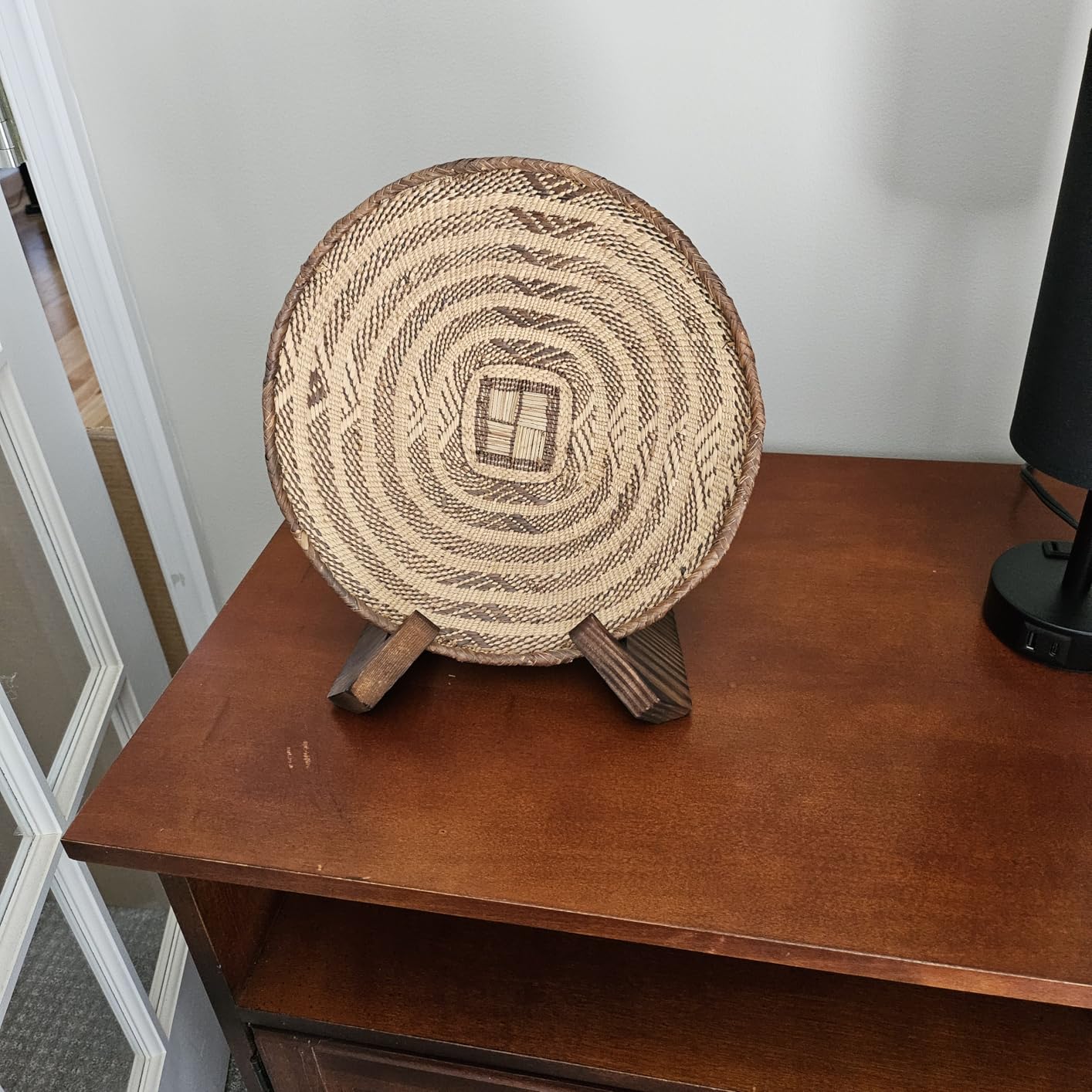 PUERSI Wooden Bowl Display Stand, 4.5 Inch Bowl Holder, Display Holders for Displaying Large Deep Plates, Platters and Dishes, 4.5