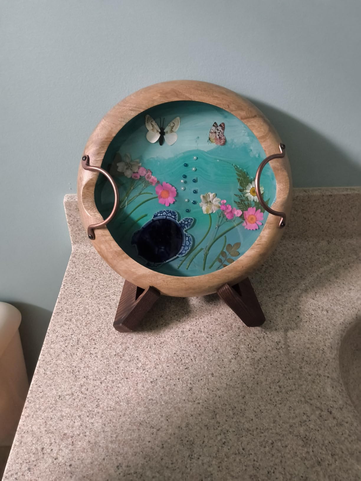 PUERSI Wooden Bowl Display Stand, 4.5 Inch Bowl Holder, Display Holders for Displaying Large Deep Plates, Platters and Dishes, 4.5