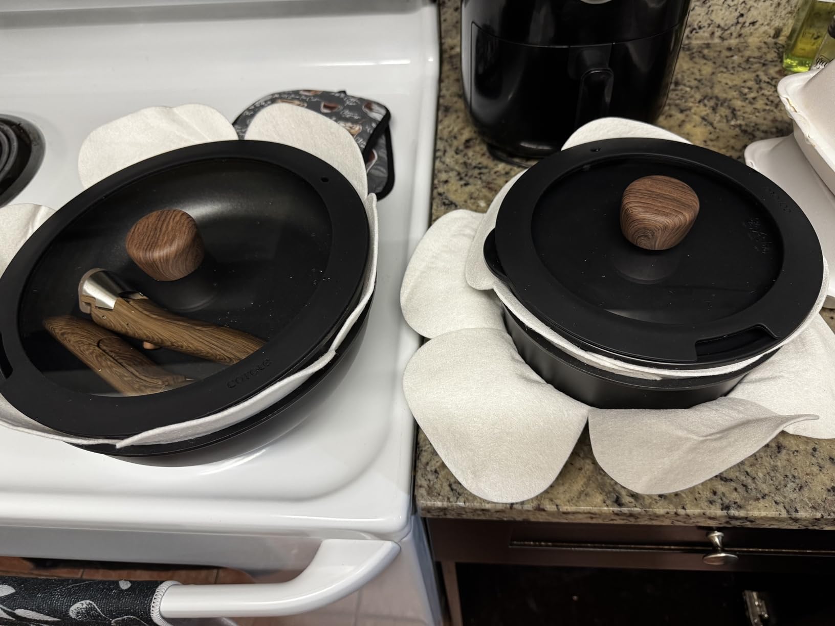 CAROTE 19pcs Pots and Pans Non Stick, Cookware Sets Detachable Handle, Induction Kitchen Pots and Pans,NonStick Cooking Set, Oven/Dishwasher/Fridge Safe, Space Saving customer photo 2