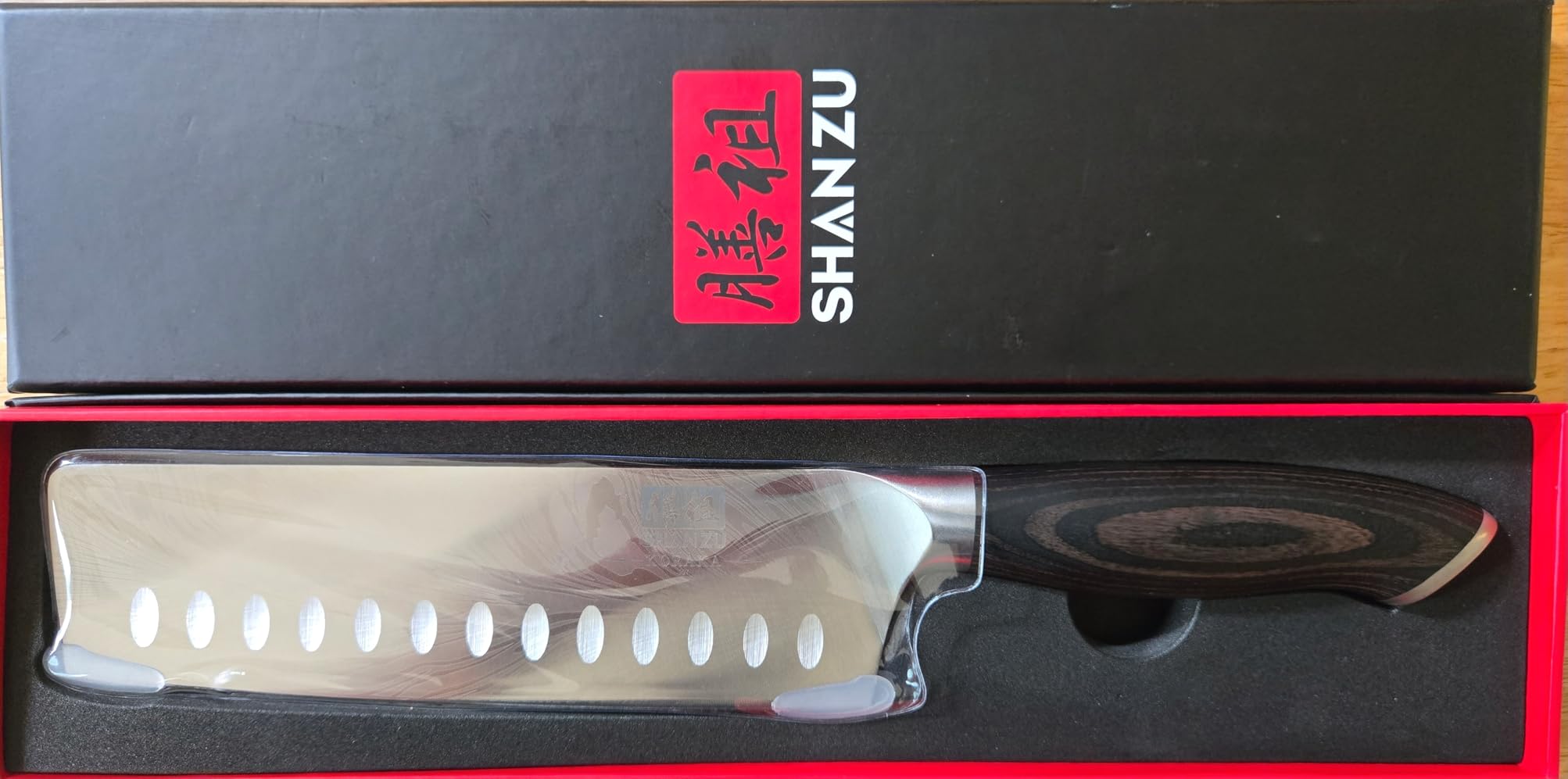 SHAN ZU Nakiri Knife in Powder Steel, Ultra Sharp 7 Inch Vegetable Kitchen Knife, High Carbon Japanese Chopping Knives, Multipurpose Chef Knives for Meat with Ergonomic Pakkawood Handle customer photo 1