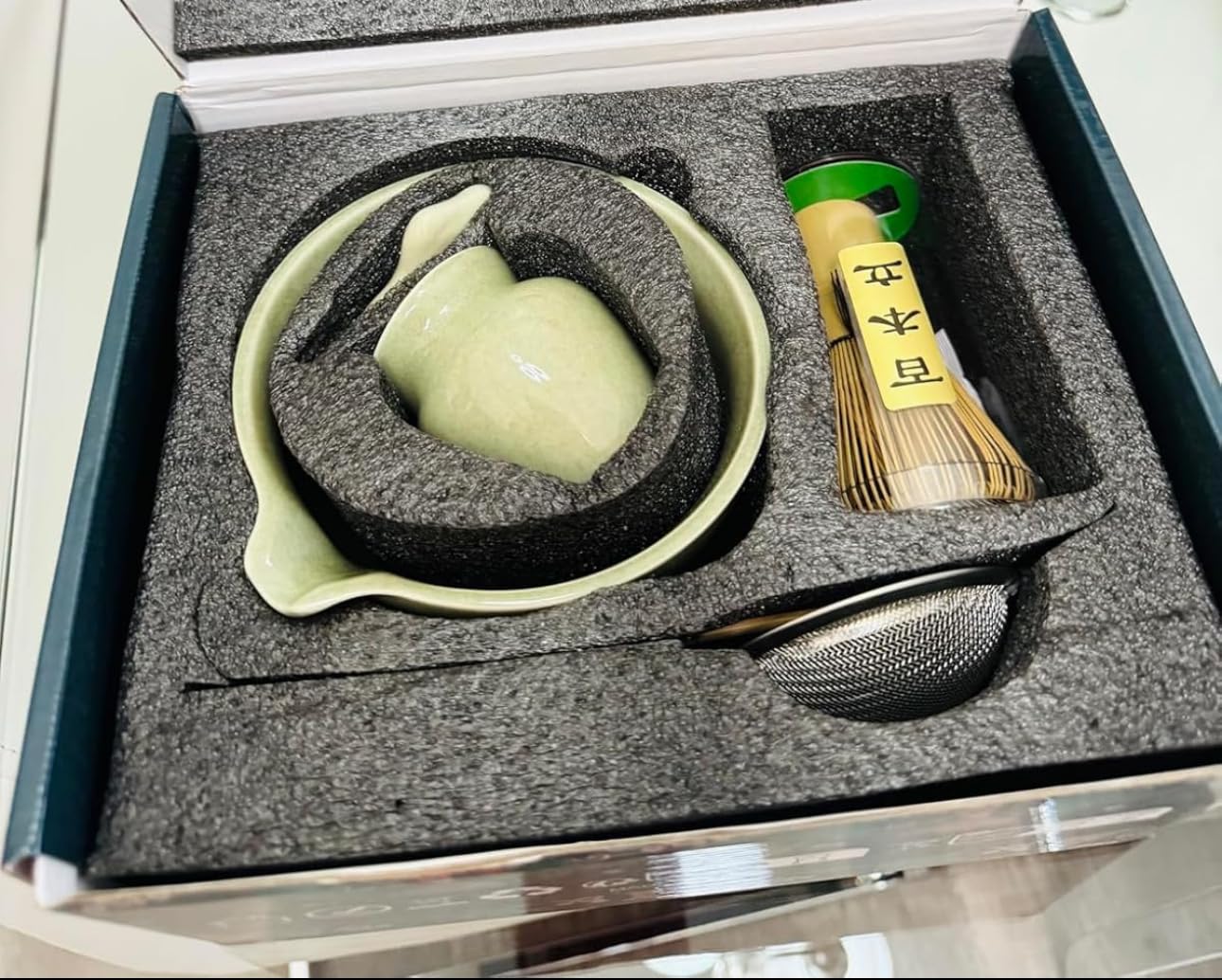 MONOJOY Matcha Bowl and Whisk Set, BPA-Free - Multi-Layer Ice-Crackle Ceramic Chawan with Spout, Bamboo Chasen, Holder, Scoop & Sifter | Japanese Ceremonial Matcha Tea Kit for Lattes & Beginners customer photo 1