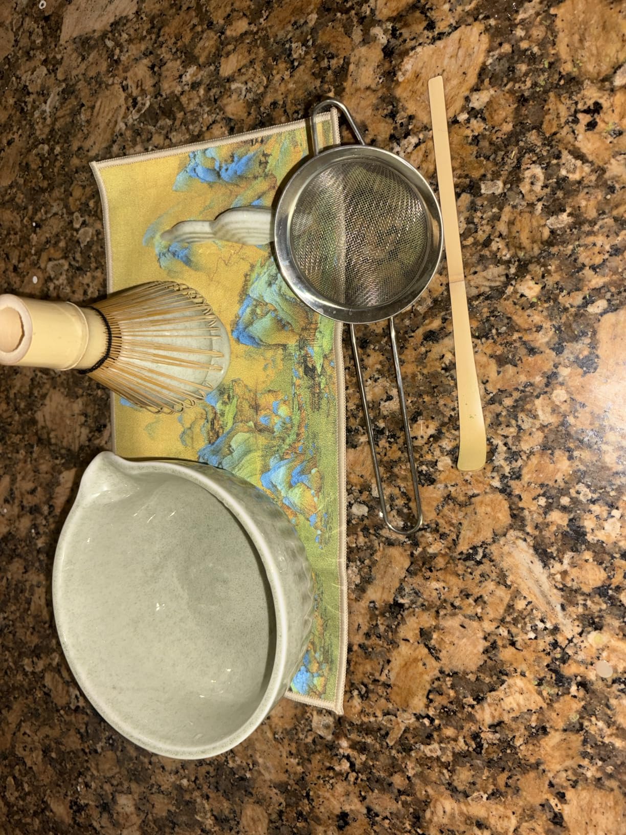 20Oz Matcha Whisk Set，7 Pcs Matcha Kit Includes Matcha Bowl, Whisk & Holder, Bamboo Scoop, Scoop Rest, Sifter & Tea Towel - Perfect for Matcha Tea Ceremony customer photo 2