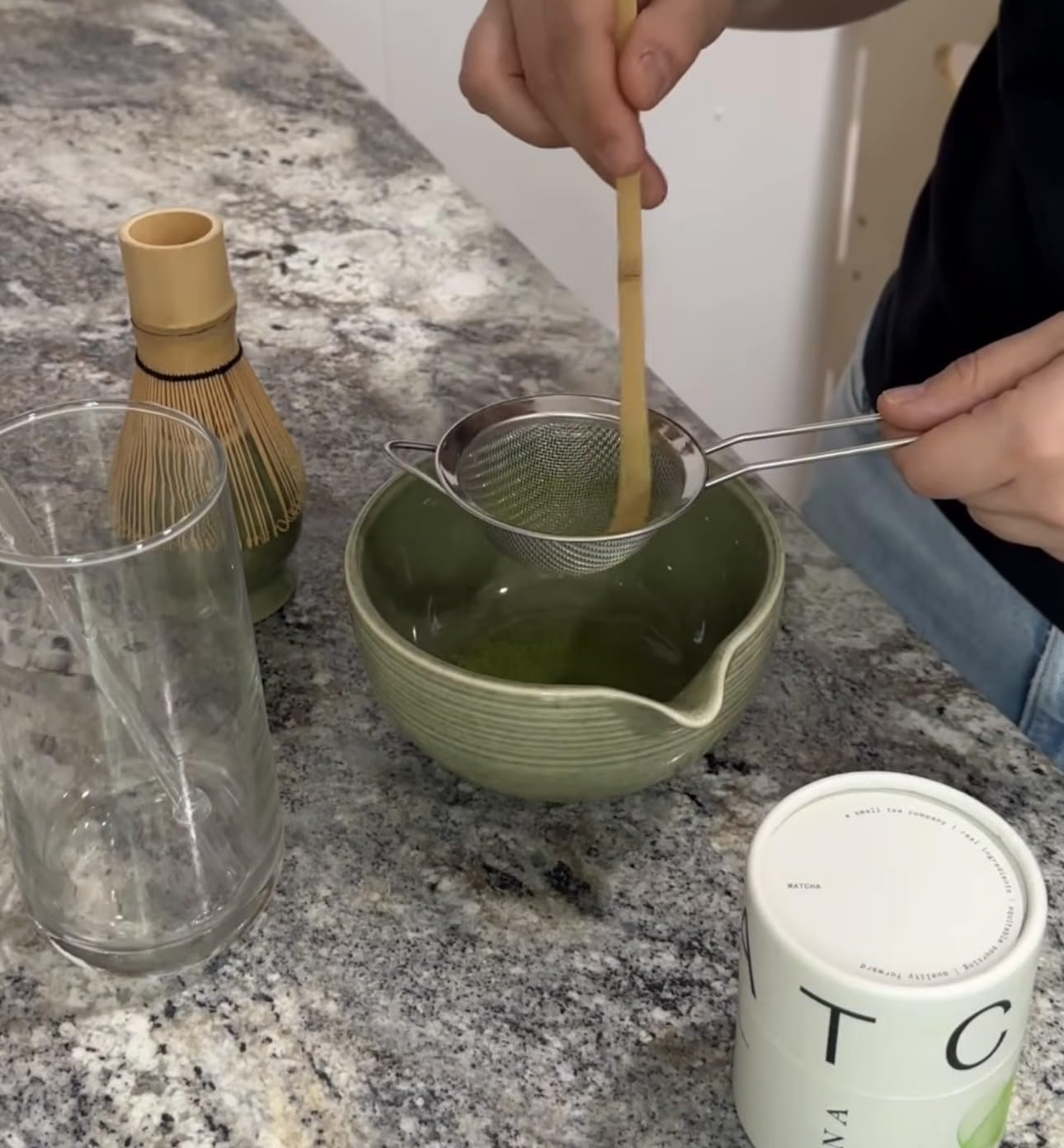 7Pcs Matcha Whisk Set, Matcha Set Whisk and Bowl,Bamboo Scoop, Scoop Rest, Sifter and Tea Towel, Matcha Kit W/Carved Cherry Blossm Pattern for Matcha Lovers (Sakura Pink) customer photo 1