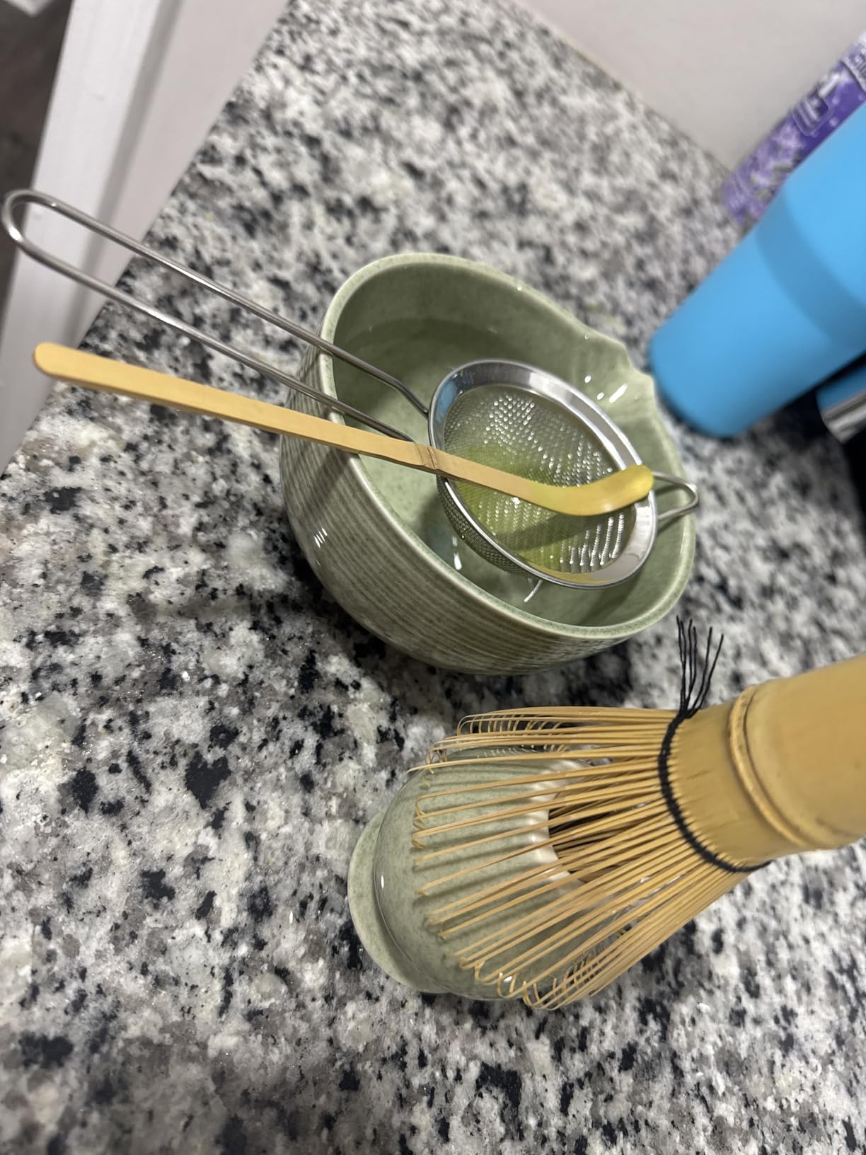 7Pcs Matcha Whisk Set, Matcha Set Whisk and Bowl,Bamboo Scoop, Scoop Rest, Sifter and Tea Towel, Matcha Kit W/Carved Cherry Blossm Pattern for Matcha Lovers (Sakura Pink) customer photo 2