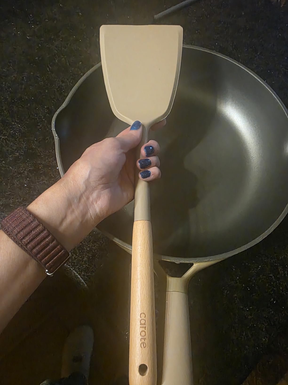 CAROTE 31PCS Pots and Pans Set, Nonstick Cookware Set Kitchen Non Stick Induction Titanium Cookware Non-toxic Granite Cooking set, PFOA Free customer photo 1