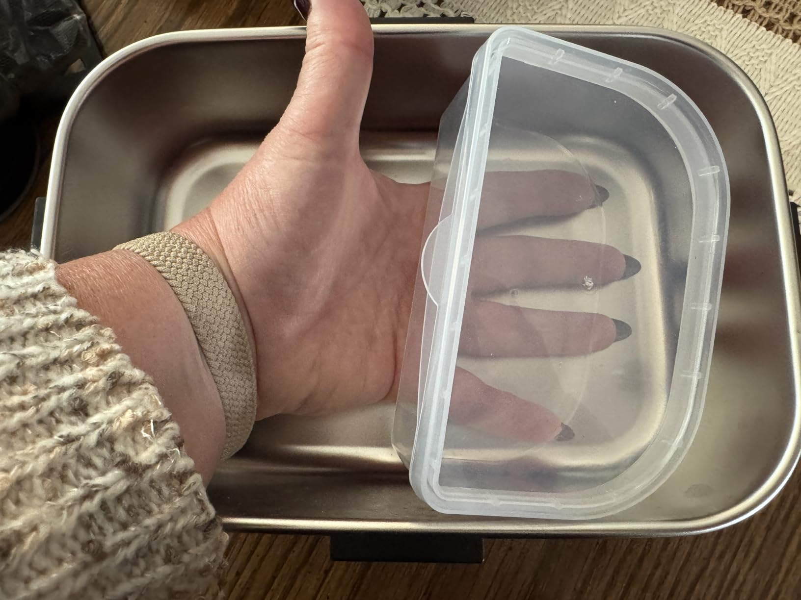 Annie & Mia Design Electric Lunch Box for Adults, 100w 1.8L Portable Food Warmer for men Heated Lunch Box for Adults, Home/Car/Office/Truck Use, Lonchera Eléctrica Portátil customer photo 2