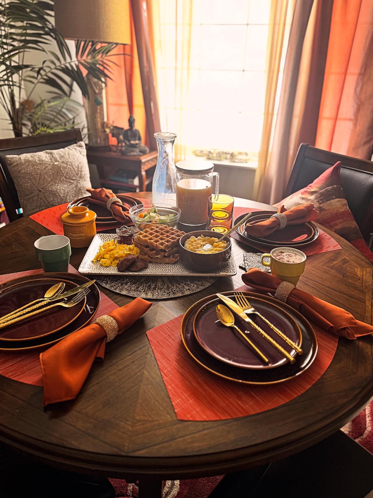 Ceramic Dinnerware Sets for 4, 12 Pieces Porcelain Lightweight Plates and Bowls Sets, Scratch Resistant Dish Set, Oven & Microwave & Dishwasher Safe, Coffee Bean customer photo 1