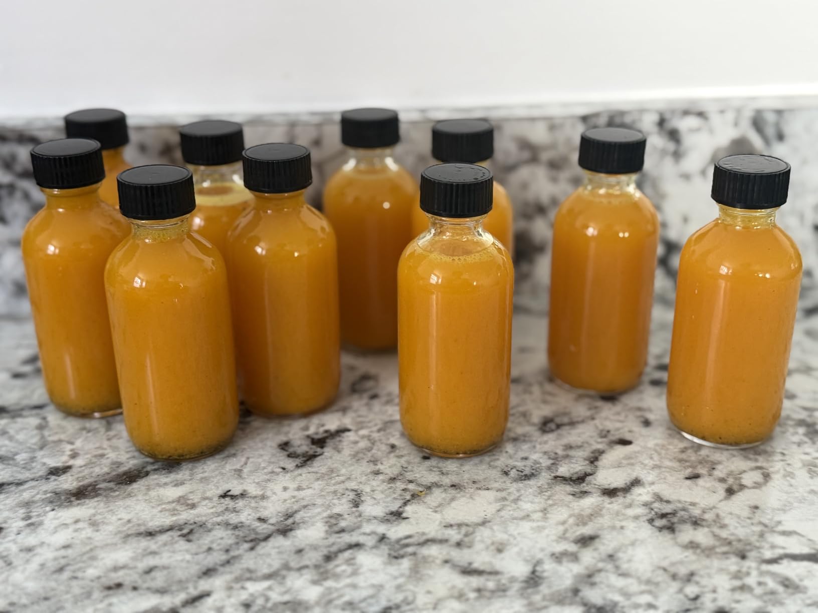 2 oz (60ml) 20 Pack Leak-Proof Clear Glass Boston Round Bottles with lids - Mini Travel Containers for Ginger Shots, Juice, Whiskey, Samples | W/Labels, Funnels & Brushes Sake Cups customer photo 2