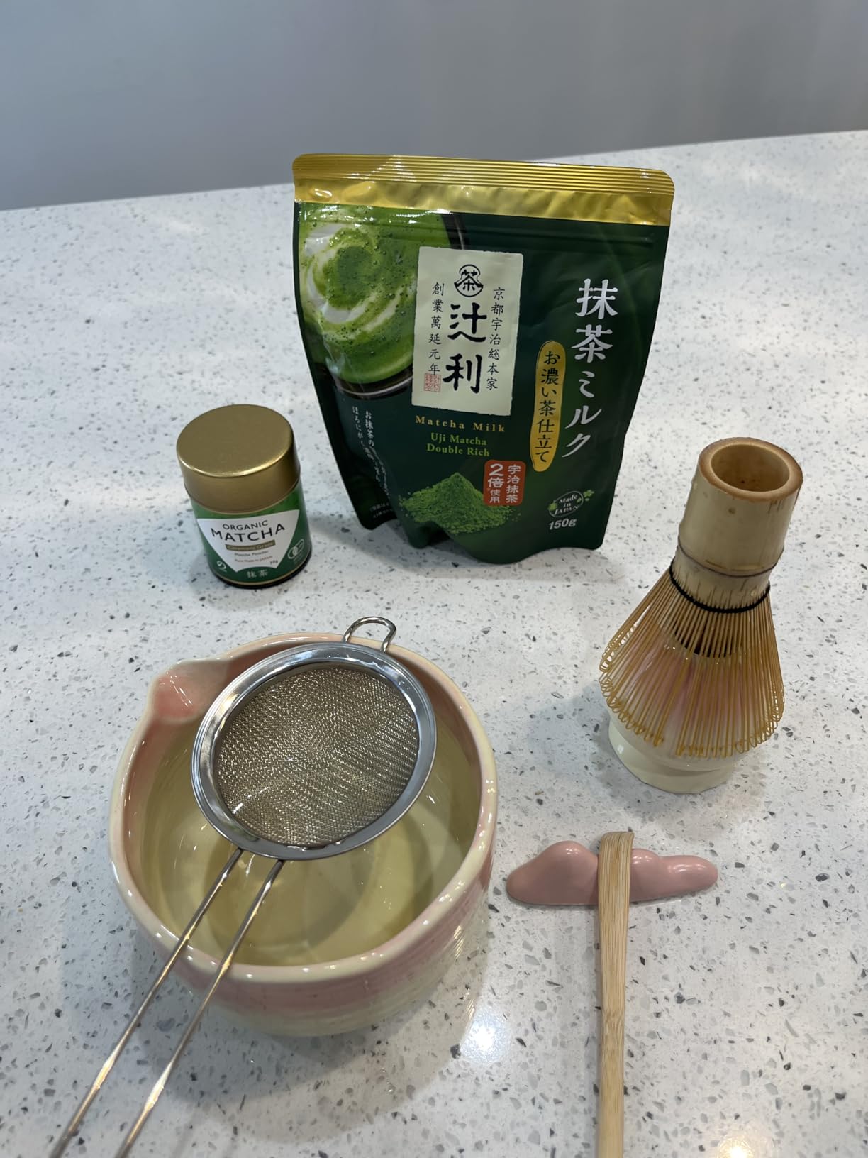 JBER Matcha Whisk Set, Ceramic Matcha Set Includes Bowl & Holder, Bamboo Whisk (Chasen), Sifter, Scoop, Spoon & Rest - 7PCS Matcha Kit Gift for Matcha Lovers & Beginners, Gradient Pink customer photo 1