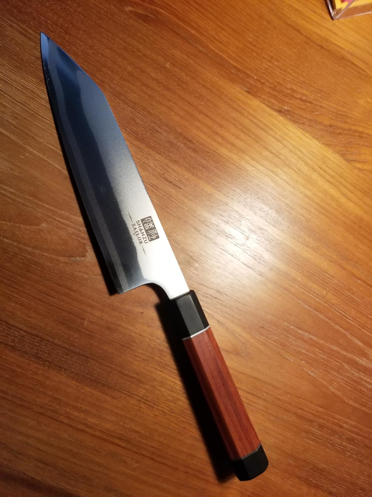 SHAN ZU 3PCS Japanese Knife Set, 9 Layers 10Cr15MoV High Carbon Steel Professional Kitchen Knives, Sharp Chef Knife Set with Ergonomic Red Sandalwood Handle, Sashimi Cooking & Cutting Knives Set customer photo 2
