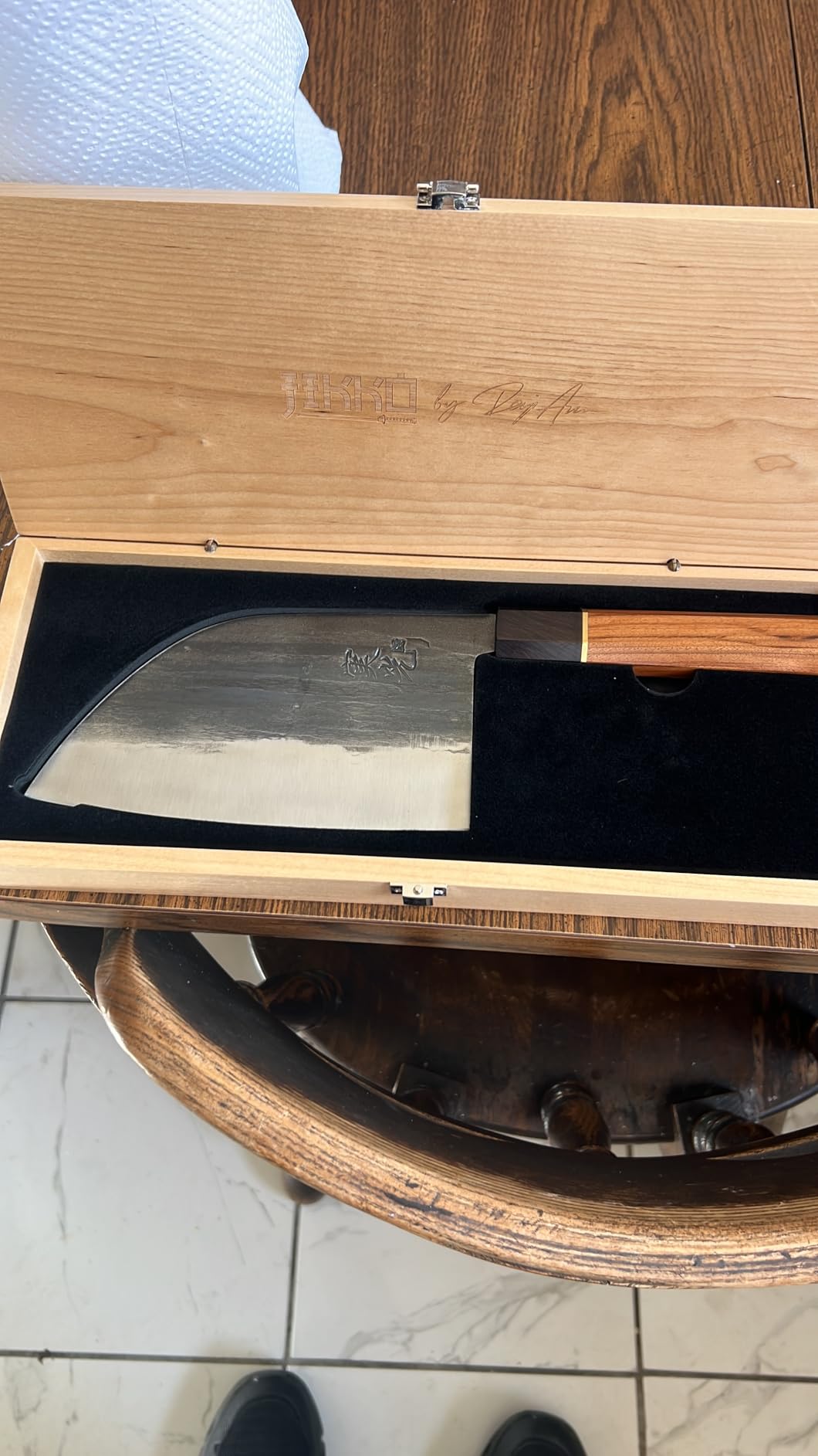 Jikko Heritage Edition - Chukabocho #2 Japanese Cleaver Knife | Hand-Forged AUS-8 Steel Butcher Knife with Ebony & Rosewood Handle - Heavy-Duty Meat & Vegetable Cleaver with 3x Edge Retention customer photo 1
