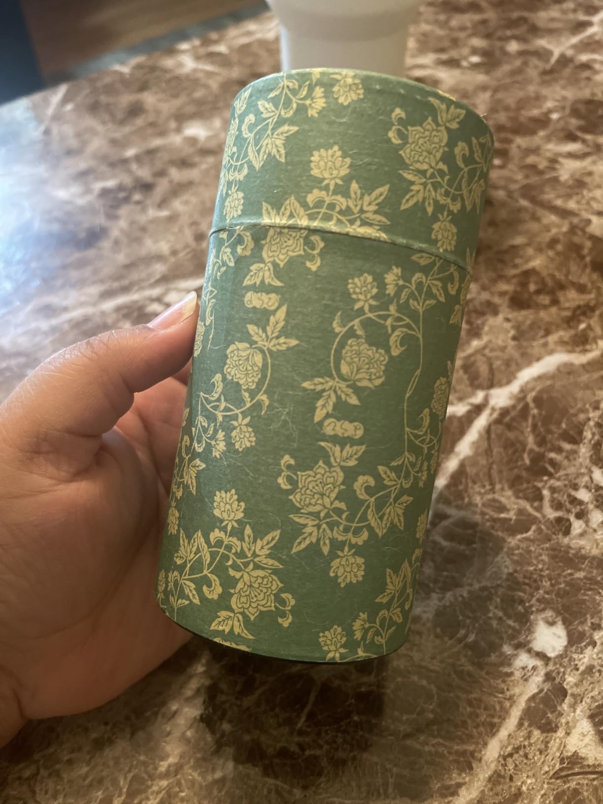 Japanese Pokkan Matcha Coffee Spice Tea Tin Canister Washi Paper Storage with Lid 7.05 oz Capacity (Obaimon) customer photo 2