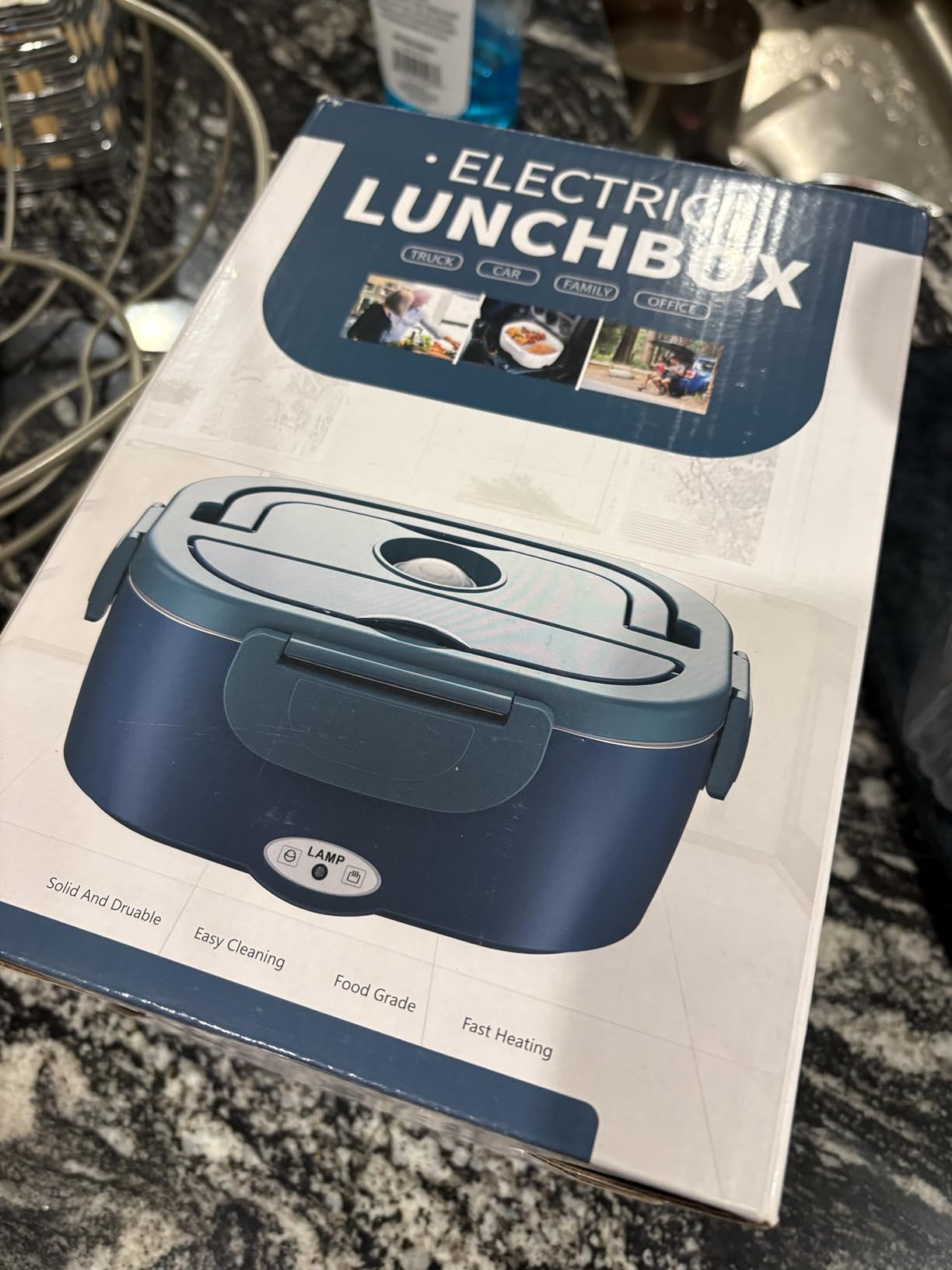 WisaKey Electric Lunch Box for Men/Women 80W Heated Lunch Box for Adults, 12V 24V 110V 220V Portable Food Warmer LunchBox Lonchera Eléctrica Portátil with 2 Stainless Steel Containers customer photo 2