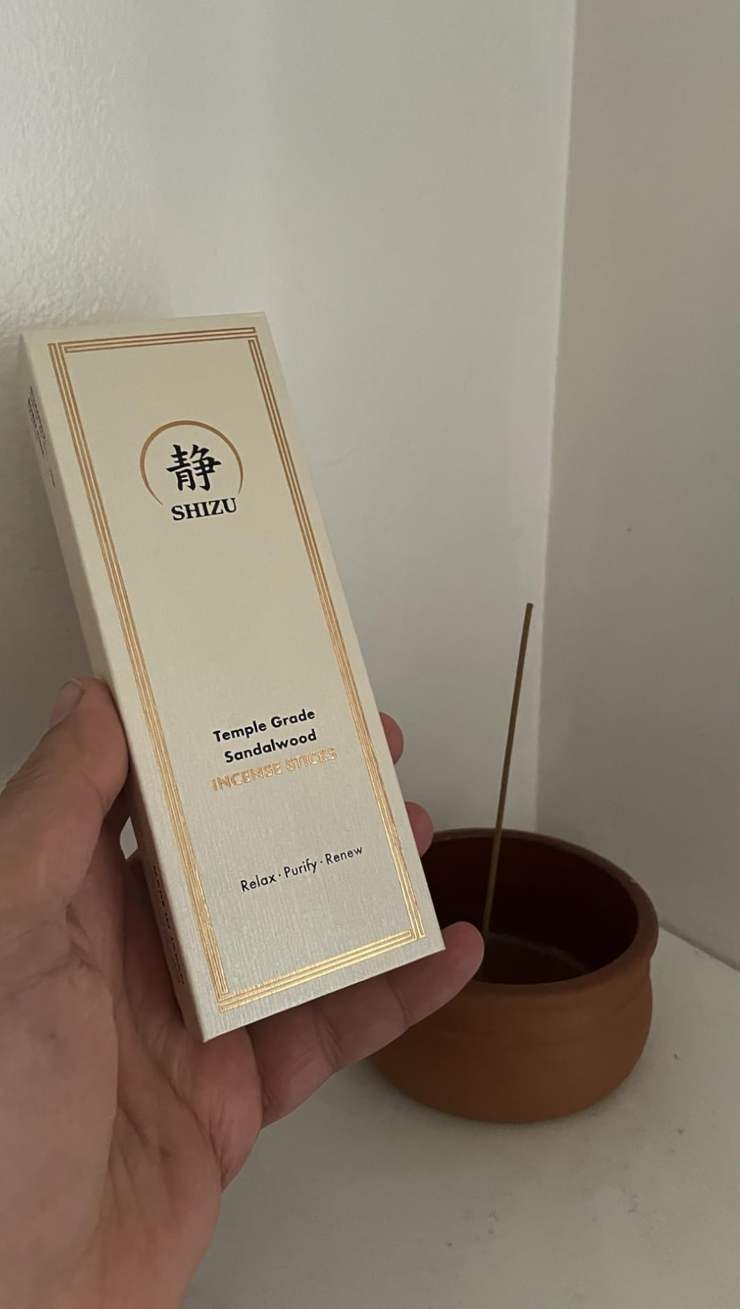 Shizu Sandalwood Incense Sticks - Artisanal Temple Grade Japanese Incense with Brass Holder - Calming Scent for Relaxation, Meditation & Home Spa, Elegant Gift Set (60 Sticks) customer photo 1