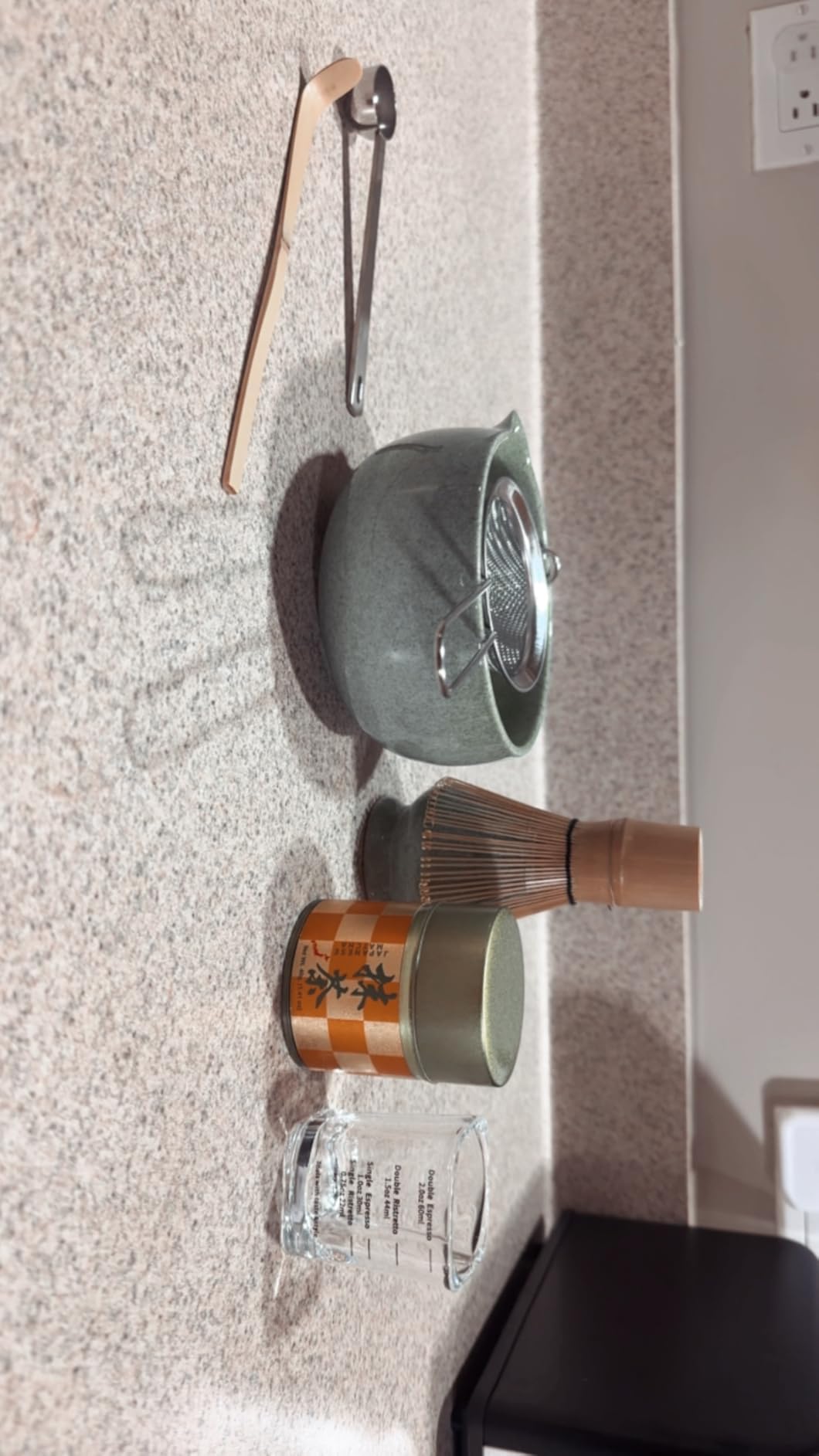 YIBO Matcha Whisk Set With Bowl, Ceramic Matcha Making Kit Includes Bamboo Whisk (Chasen), Holder Stand, Powder Starter Sifter, Scoop, Measuring Spoon & Cup Tea Tools For Ceremony (Mottled Green) customer photo 1