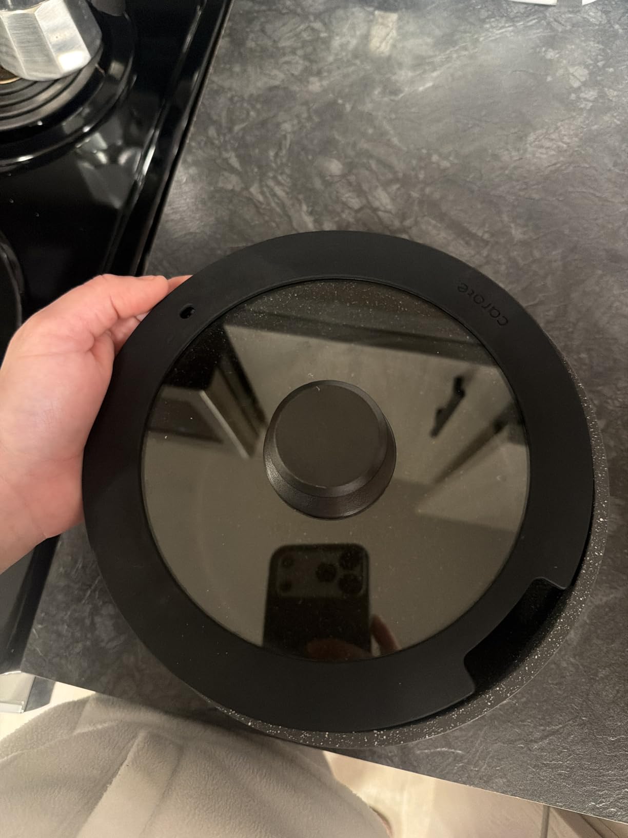 CAROTE 44pcs Nonstick Kitchen Titanium Cookware Sets, Nonstick Pots and Pans, Induction Cookware Set Kitchen Cooking Sets, Non Stick w/Frying Pan,Black customer photo 1