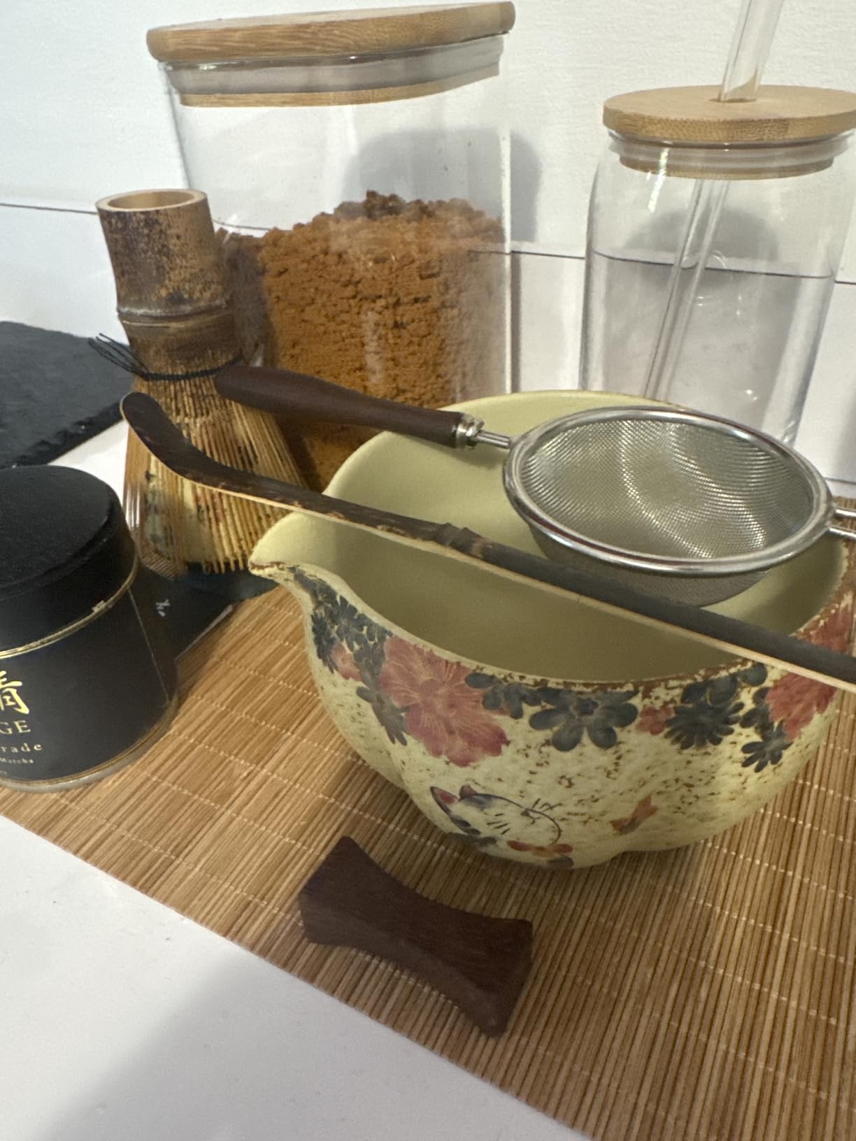 Matcha Whisk Set, 7-Piece Matcha Kit with Ceramic Bowl, Bamboo Whisk, Scoop, Sifter, Holder & Bamboo Mat - Premium Matcha Tea Set for Beginners & Matcha Lovers, Gift Ready customer photo 1