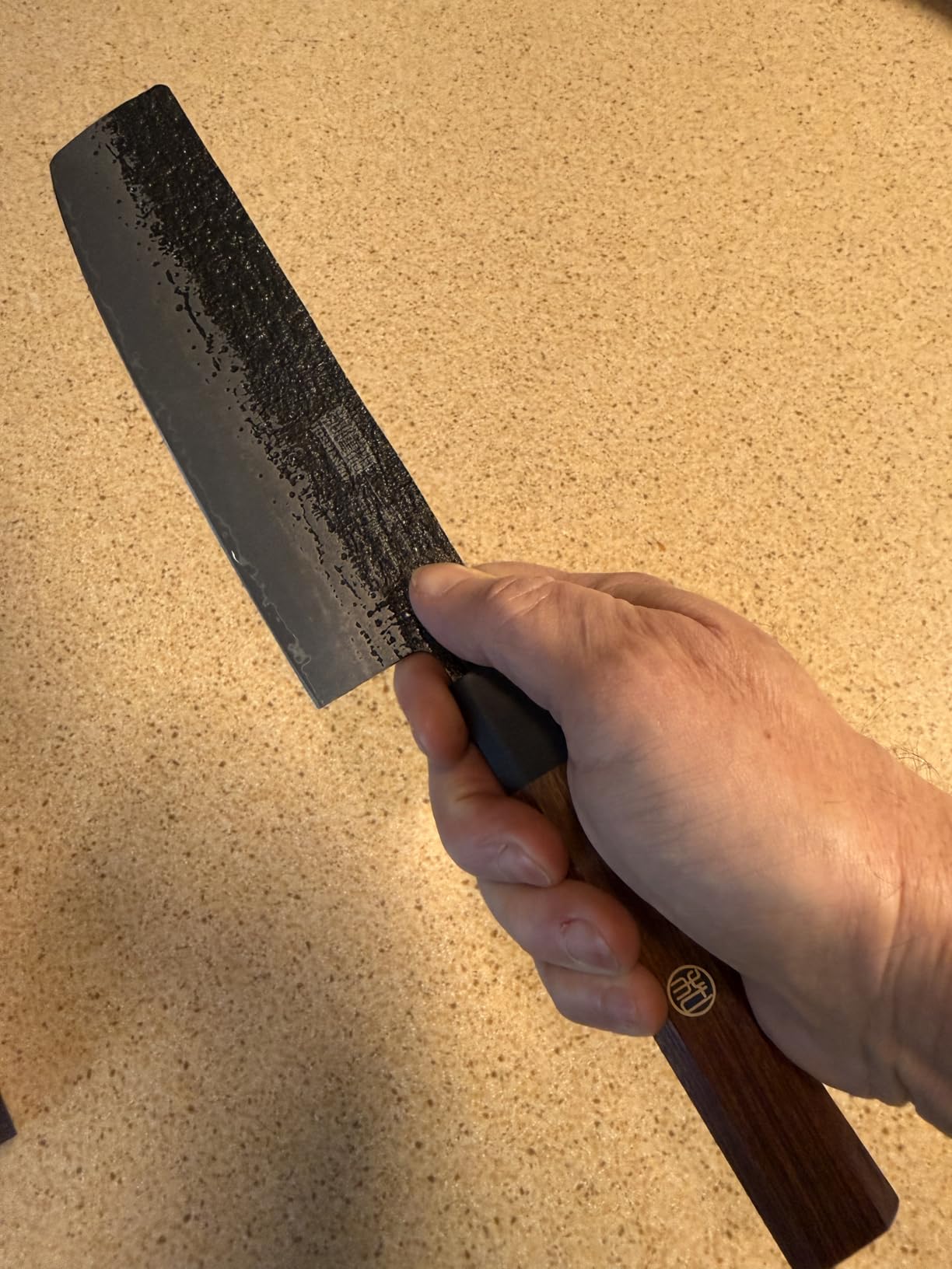 HOSHANHO 7 Inch Nakiri Knife, Japanese High Carbon Steel Vegetable Cleaver Knife, Professional with Ergonomic Rosewood Handle customer photo 1