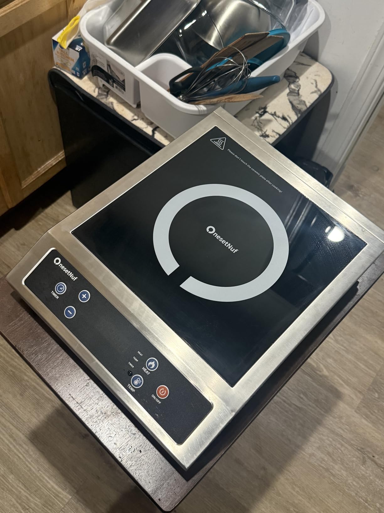 Stainless Steel Induction Cooktop, Professional-Grade Induction Cooker with Precise Temperature Control, Portable Countertop Burner with UL Certified, 10 Hours Timer Powerful 1800W Hot Plate customer photo 1