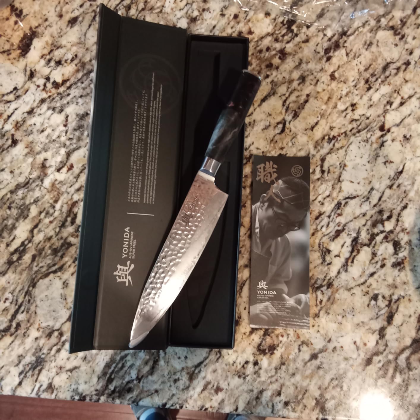 Japanese Chef Knife, 67-Layer Damascus Steel 8 Inch Kitchen Knife with AUS-10 Core, Professional Hand Forged Gyuto Knife with Gift Box, Ergonomic Handle, Ideal Valentine's Day Gifts for Men Women customer photo 1