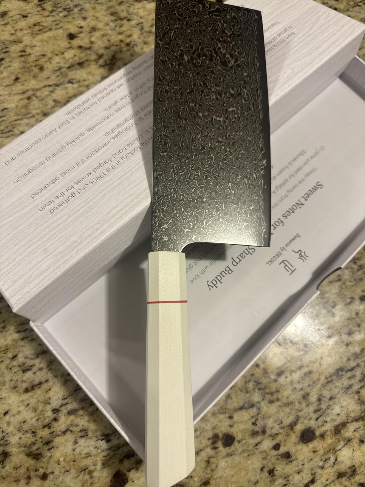 DRGSKL Damascus Kitchen Utility Knife - Japanese VG10 Small Chef Knife 6 inch - Japanese G10 Handle - Versatile Knives for Vegetable Fruit Meat - with Gift Box customer photo 1