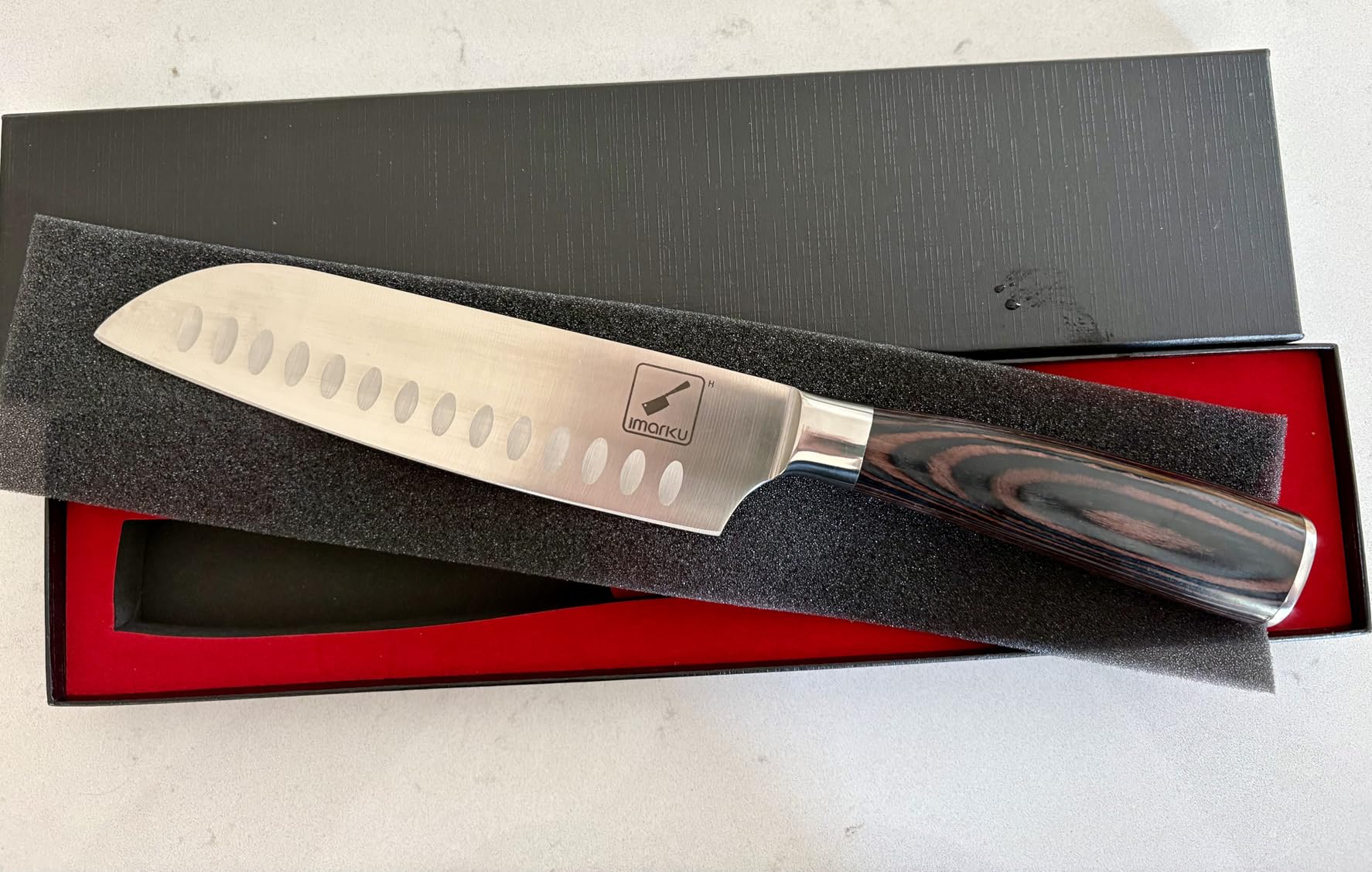 imarku 3 Pieces Knife Set, Japanese High Carbon Stainless Steel Chef Knife Set, Professional Chef Knives with Ergonomic Pakkawood Handle, Ultra Sharp Cooking Knives for Kitchen & Home Cooking customer photo 1