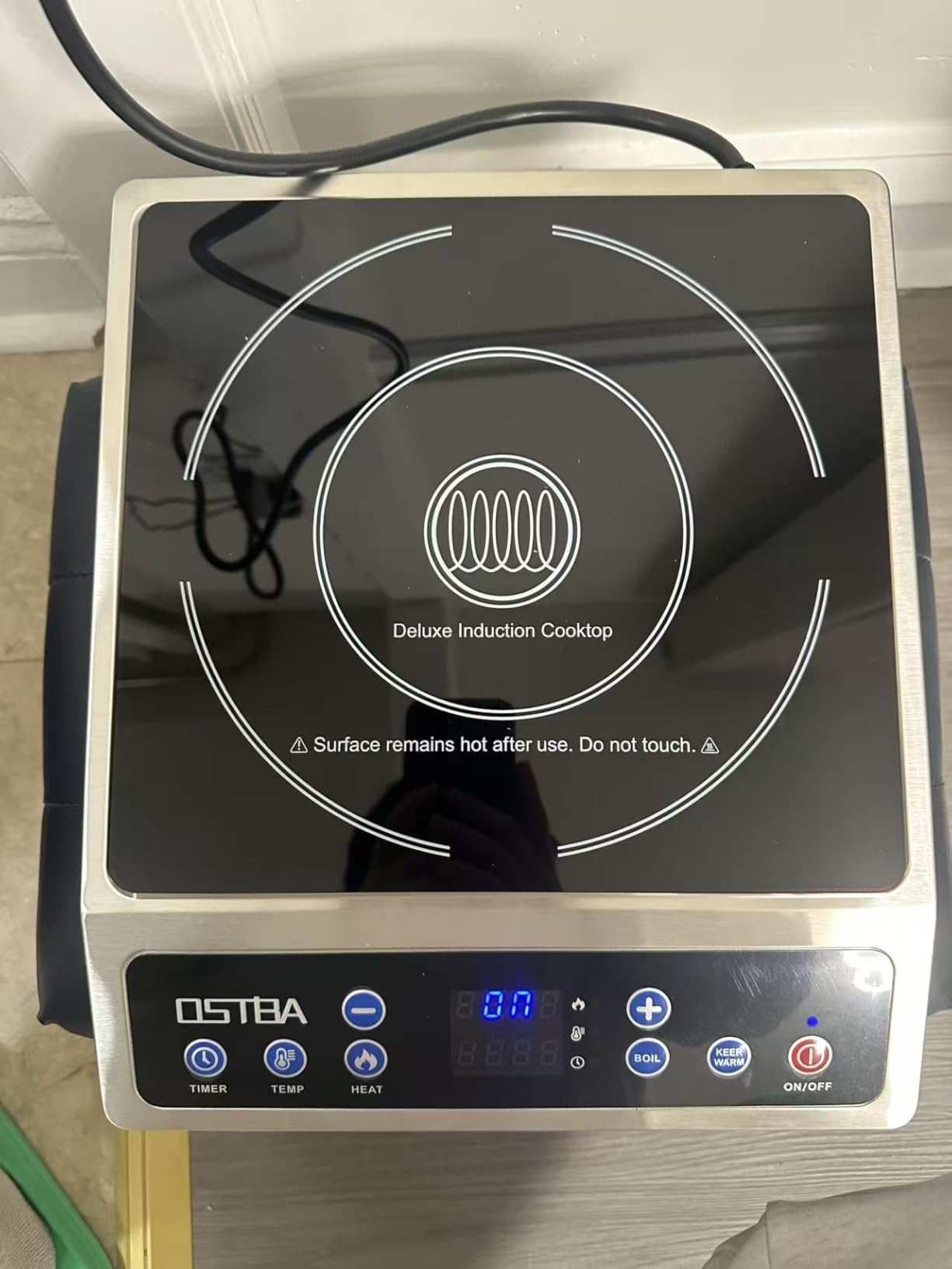 OSTBA 1800W Portable Induction Cooktop, Large Heating Coil Countertop Induction Burner, 10 Power Levels & 120-460°F Temperature Control, 3H Timer, Keep Warm, ETL Certified customer photo 2