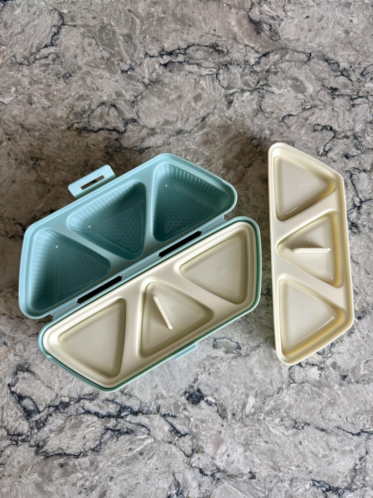 6 in 1 Onigiri Mold Triangle Rice Ball Mold Musubi Press Onigiri Maker Sushi Making Kit Once Quickly Make 6pcs Rice Balls for Lunch and Home DIY (Beige) customer photo 2