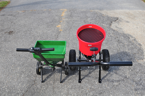 EarthWay 2150 Commercial 50 LB Broadcast Fertilizer Spreader. Heavy-Duty Walk-Behind Push Garden Seeder with Adjustable Drop Rate and Driving Handle customer photo 1