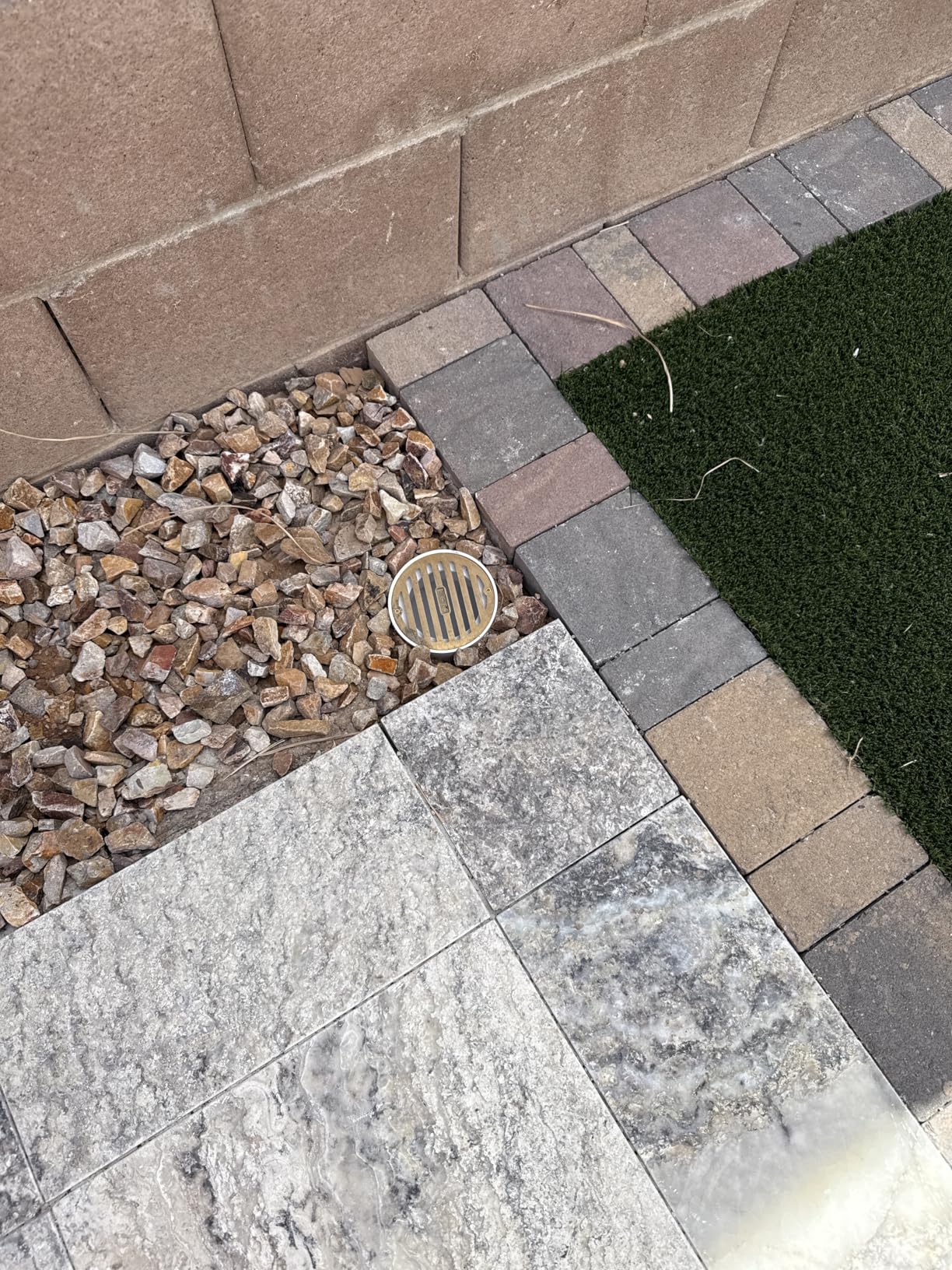NDS 910B, 4 In. Round Grate Drain Cover, with PVC Collar, Connects to 3 Inch Drain Pipe & 4 Inch Drain Fittings, for Small Lawns, Landscaping and Patios, Satin Brass customer photo 1