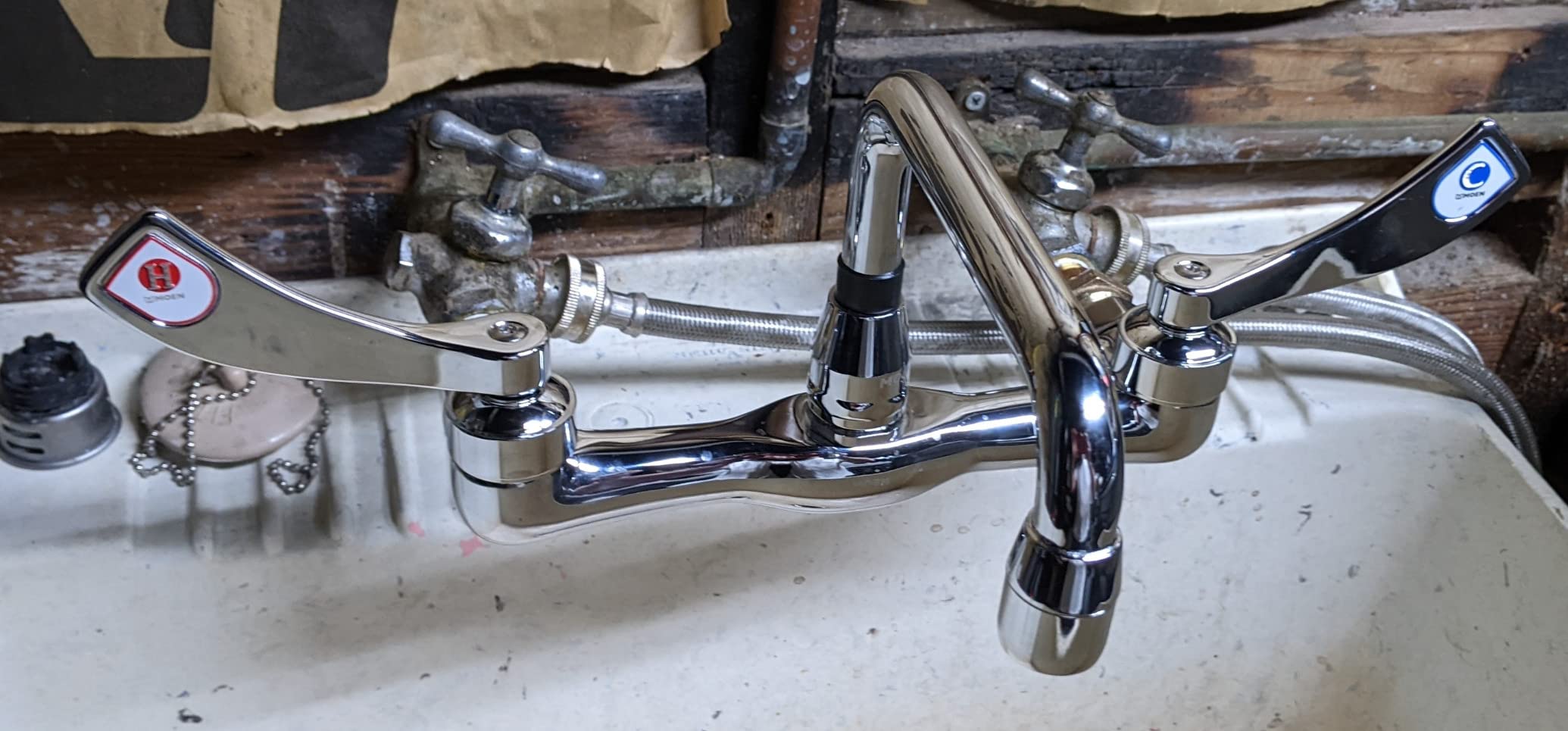 Moen Commercial M-DURA Chrome Two-Handle Wall Mount Kitchen or Utility Faucet, 8126 customer photo 1