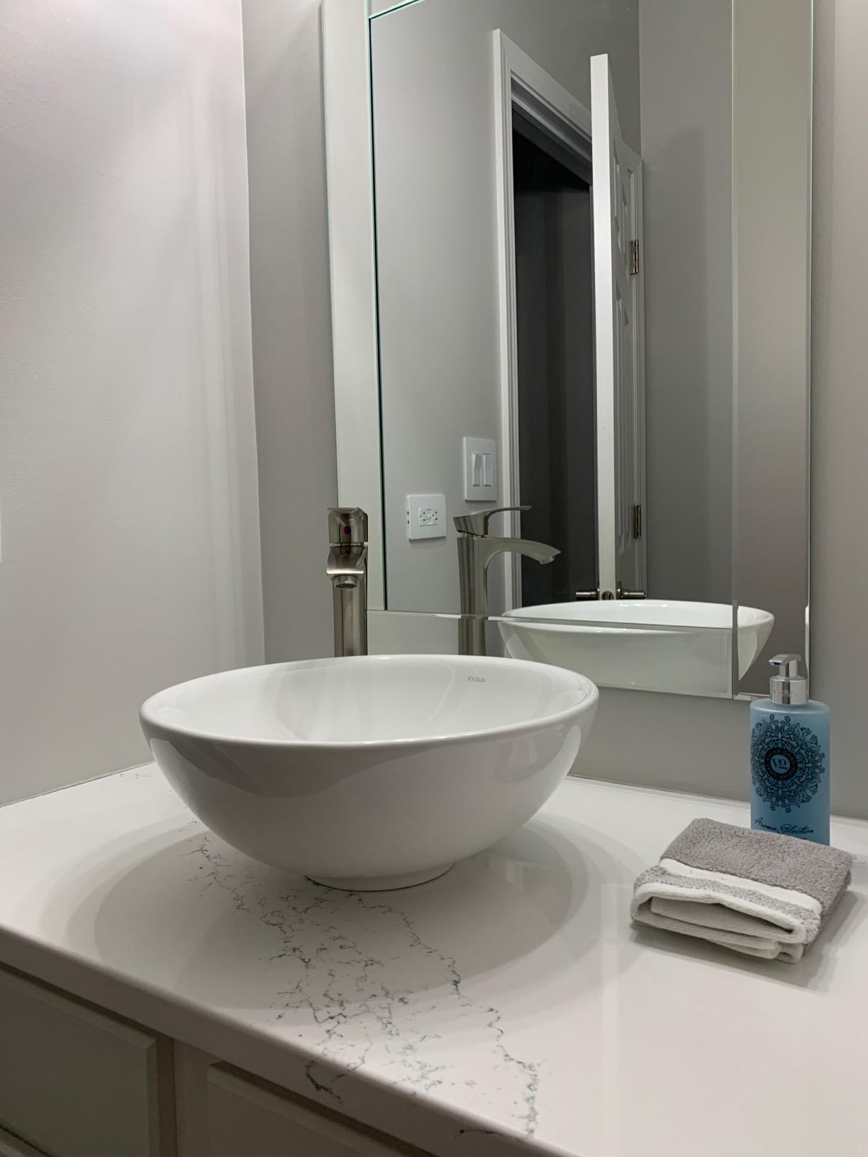 KRAUS Elavo Round Vessel White Porcelain Ceramic Bathroom Sink, 16 inch KCV-141 customer photo 2