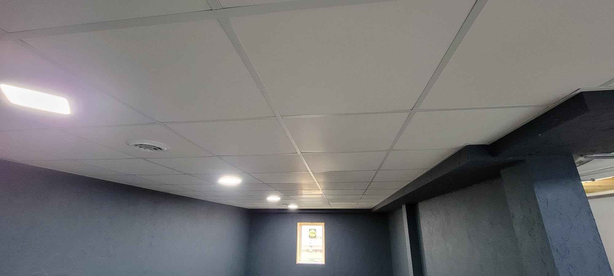 Genesis 2ft x 4ft Smooth Pro White Ceiling Tiles - Easy Drop-In Installation, Waterproof, Washable and Fire-rated - High-Grade PVC to Prevent Breakage customer photo 2