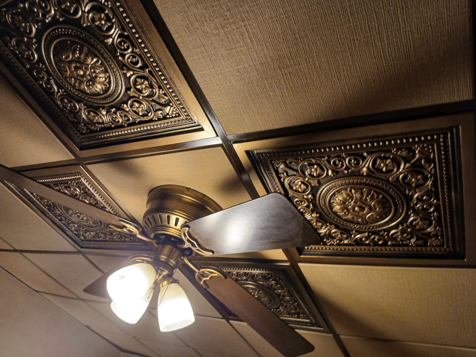 Majesty Antique Bronze Black (24x24 PVC) Ceiling Tile customer photo 1
