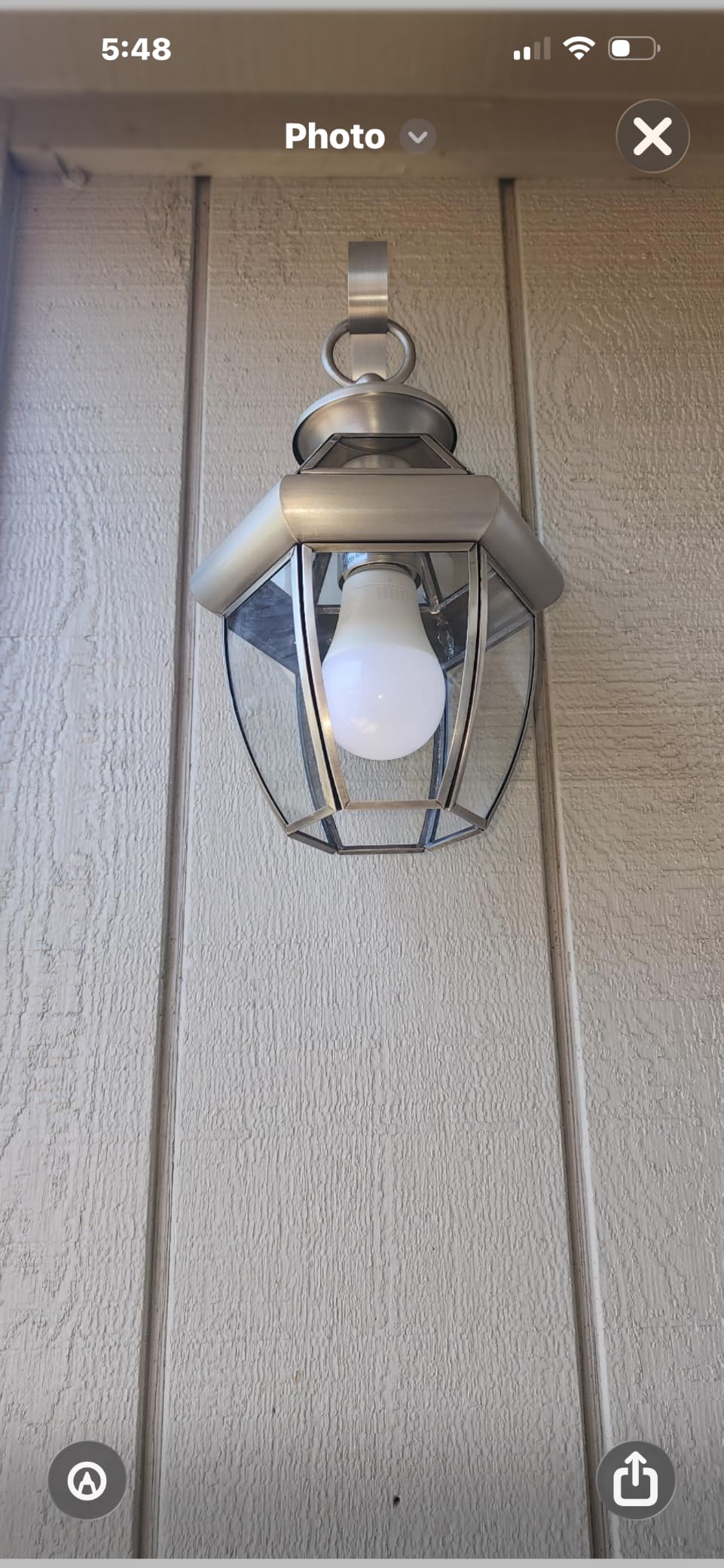 Livex Lighting 2051-91 Monterey 1 Light Outdoor Brushed Nickel Finish Solid Brass Wall Lantern with Clear Beveled Glass | Clear Beveled Glass; Solid brass construction customer photo 2